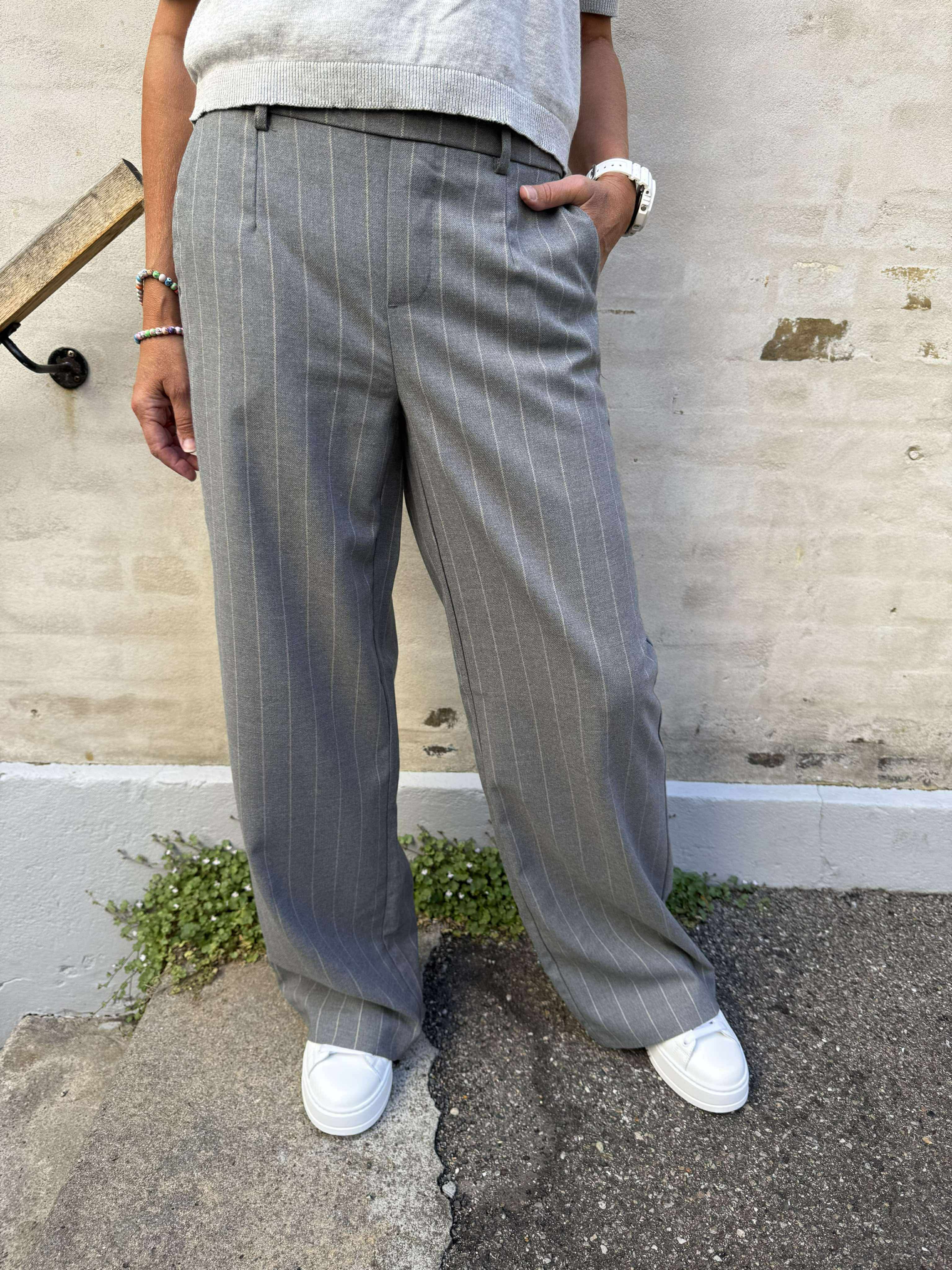 Lisa WIDE pant - Medium Grey/Humus