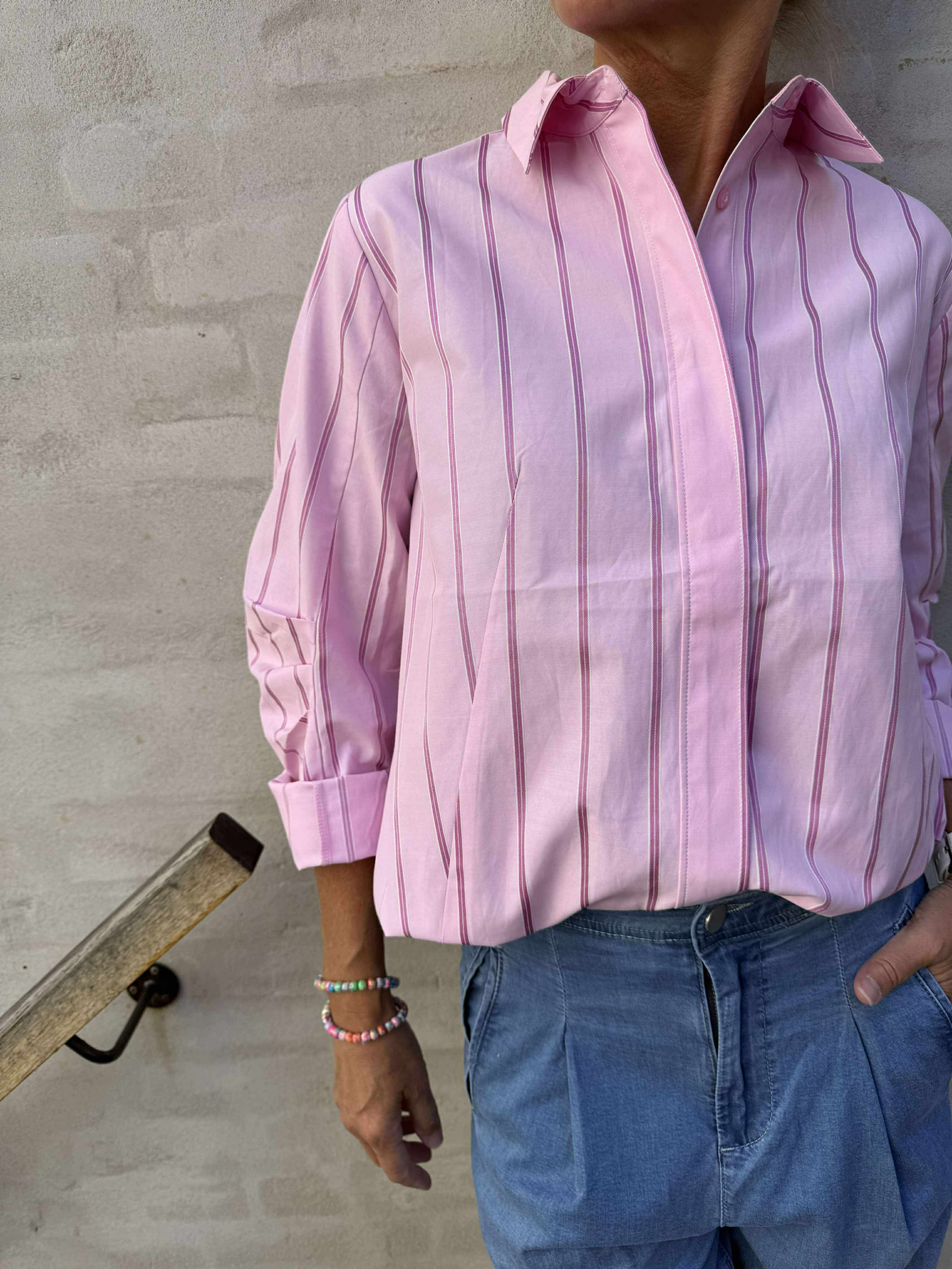 Rosalina Stripe Shirt - Pale Pink