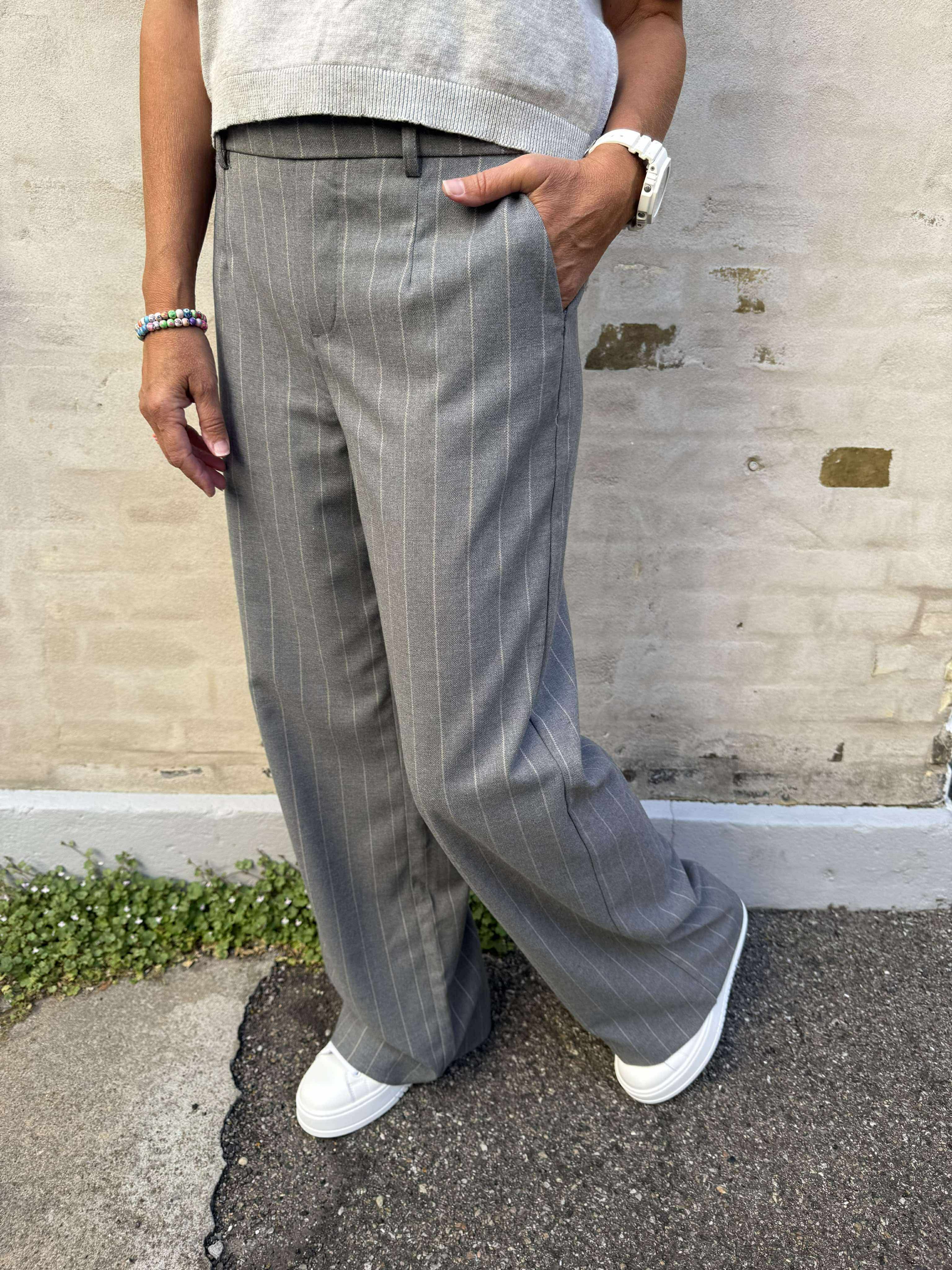 Lisa WIDE pant - Medium Grey/Humus