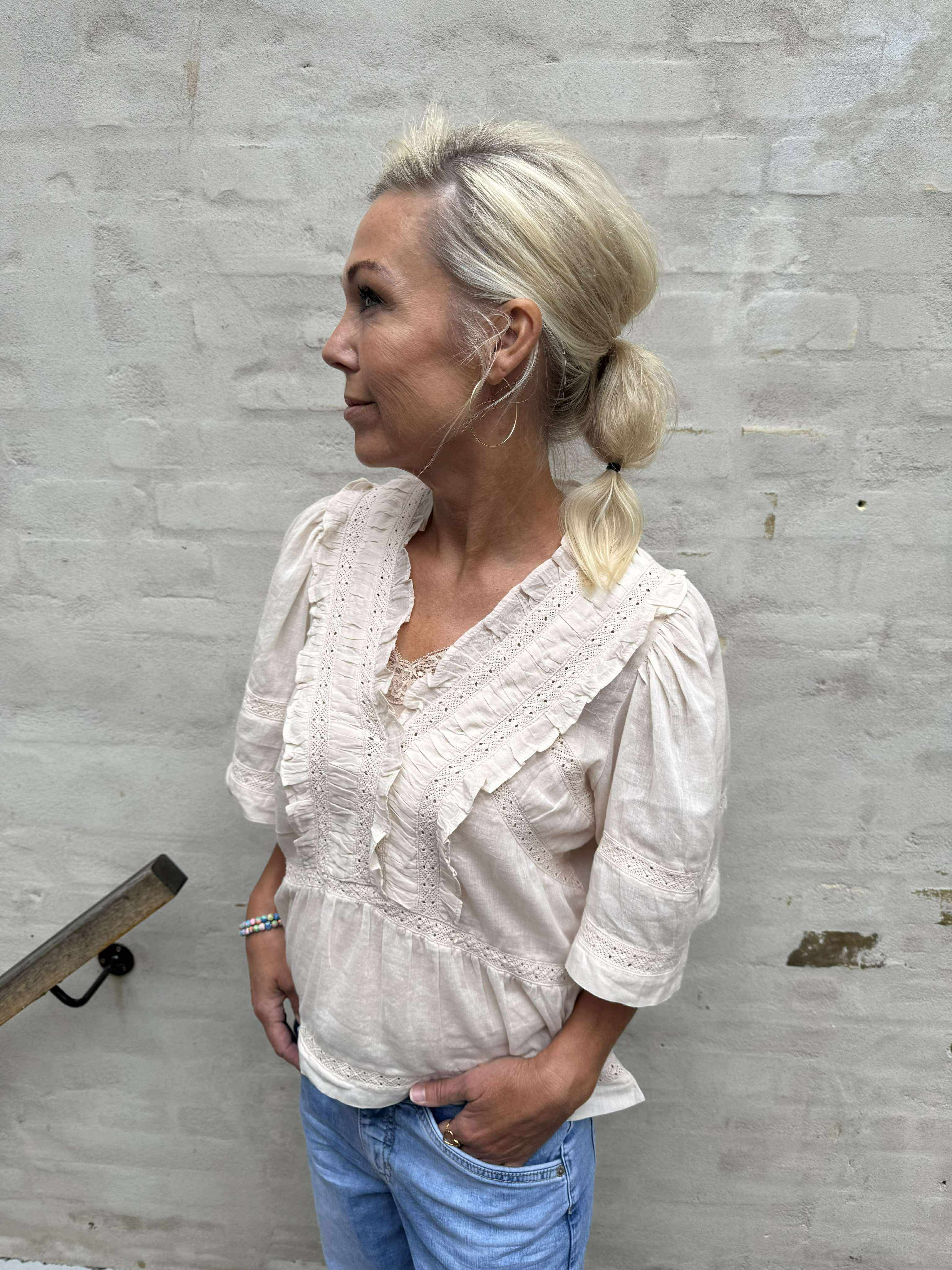 Evienne S Voile Top - Ivory