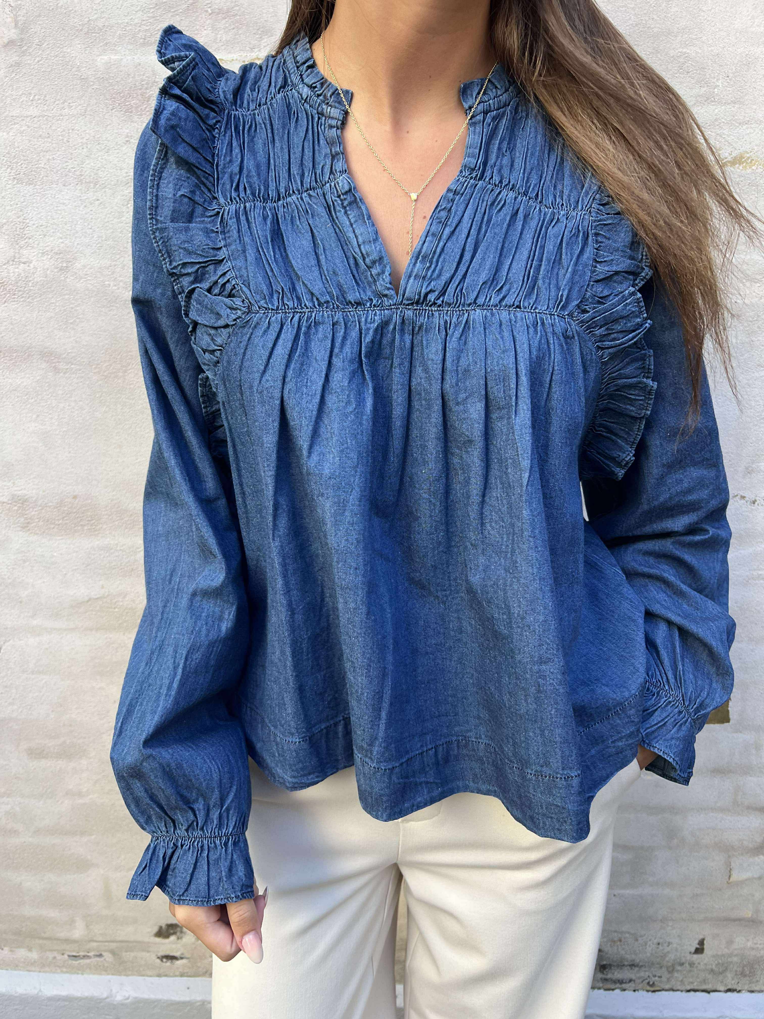 Janis Denim Blouse - Blue
