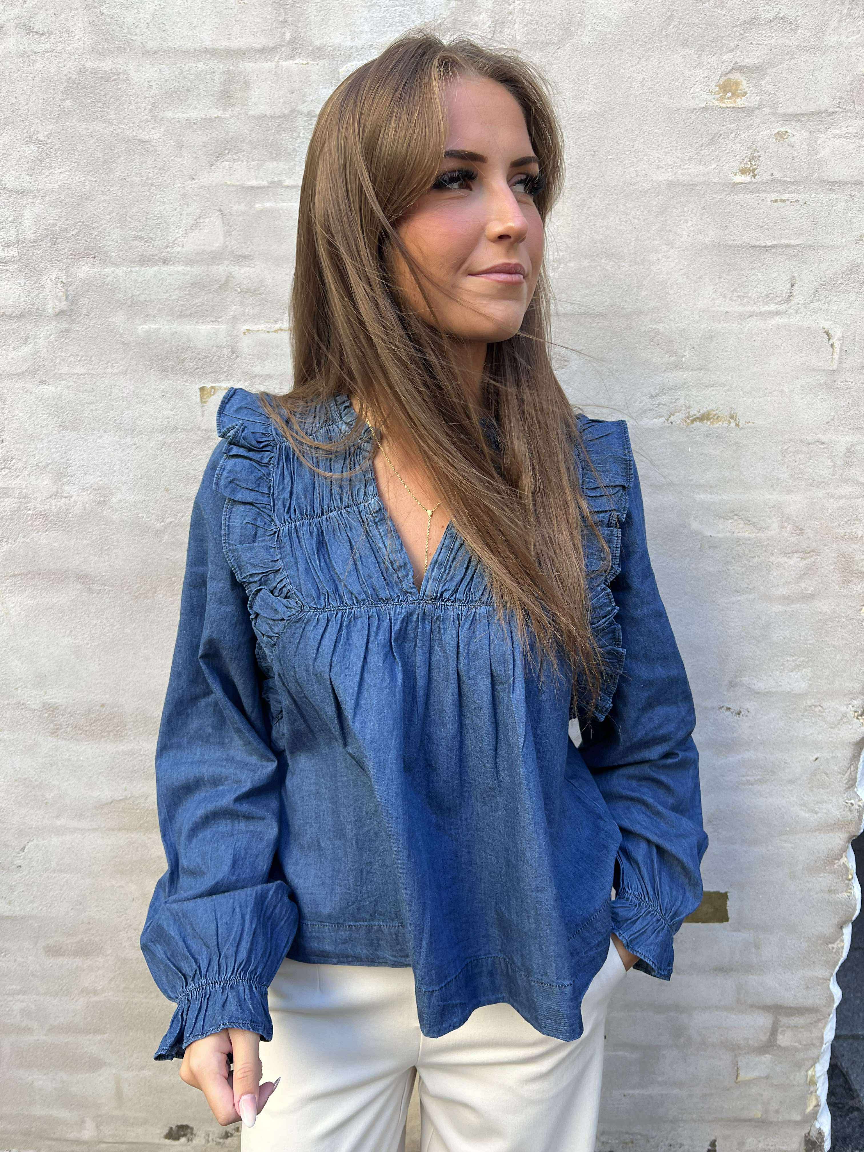 Janis Denim Blouse - Blue