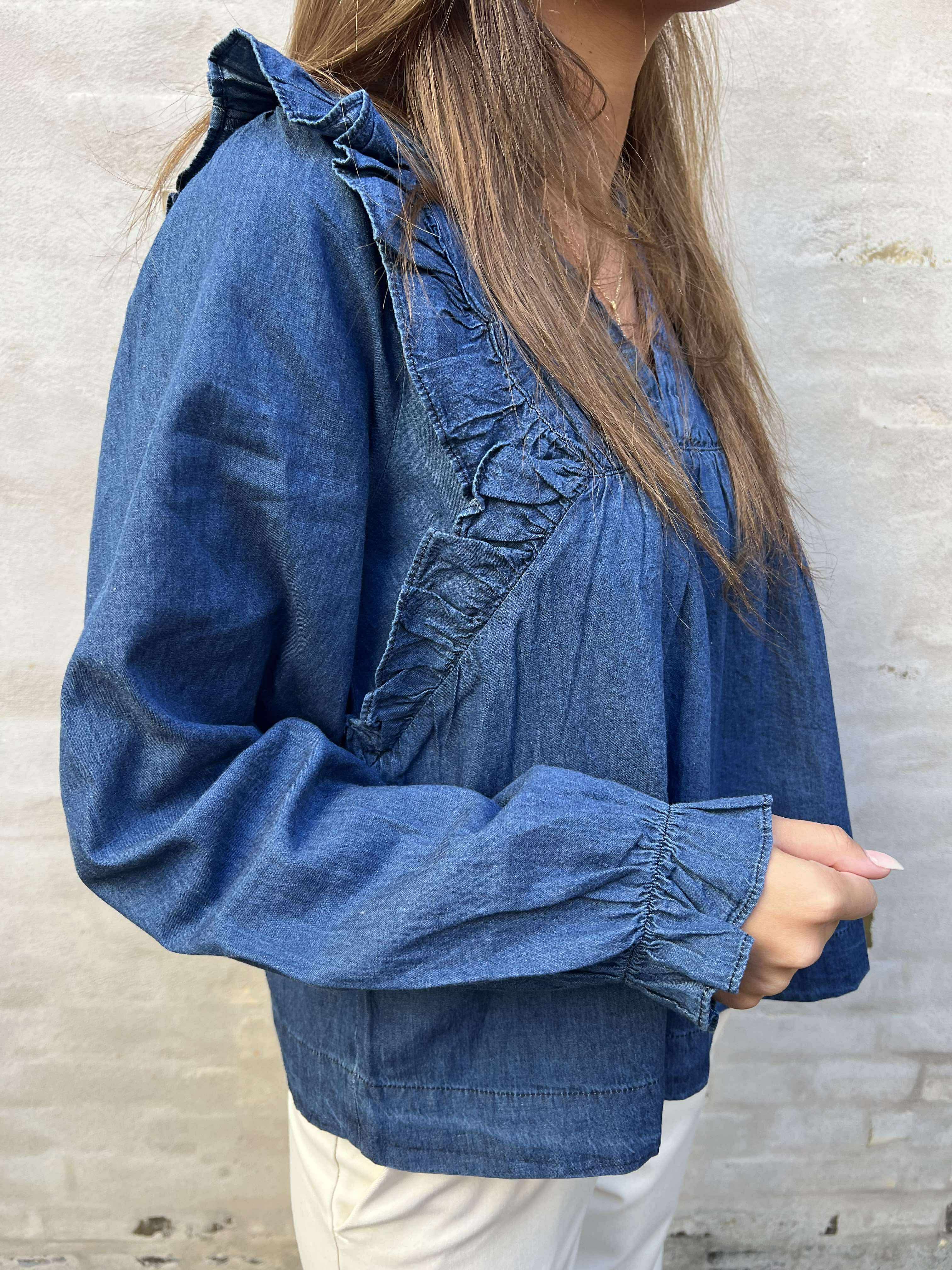 Janis Denim Blouse - Blue