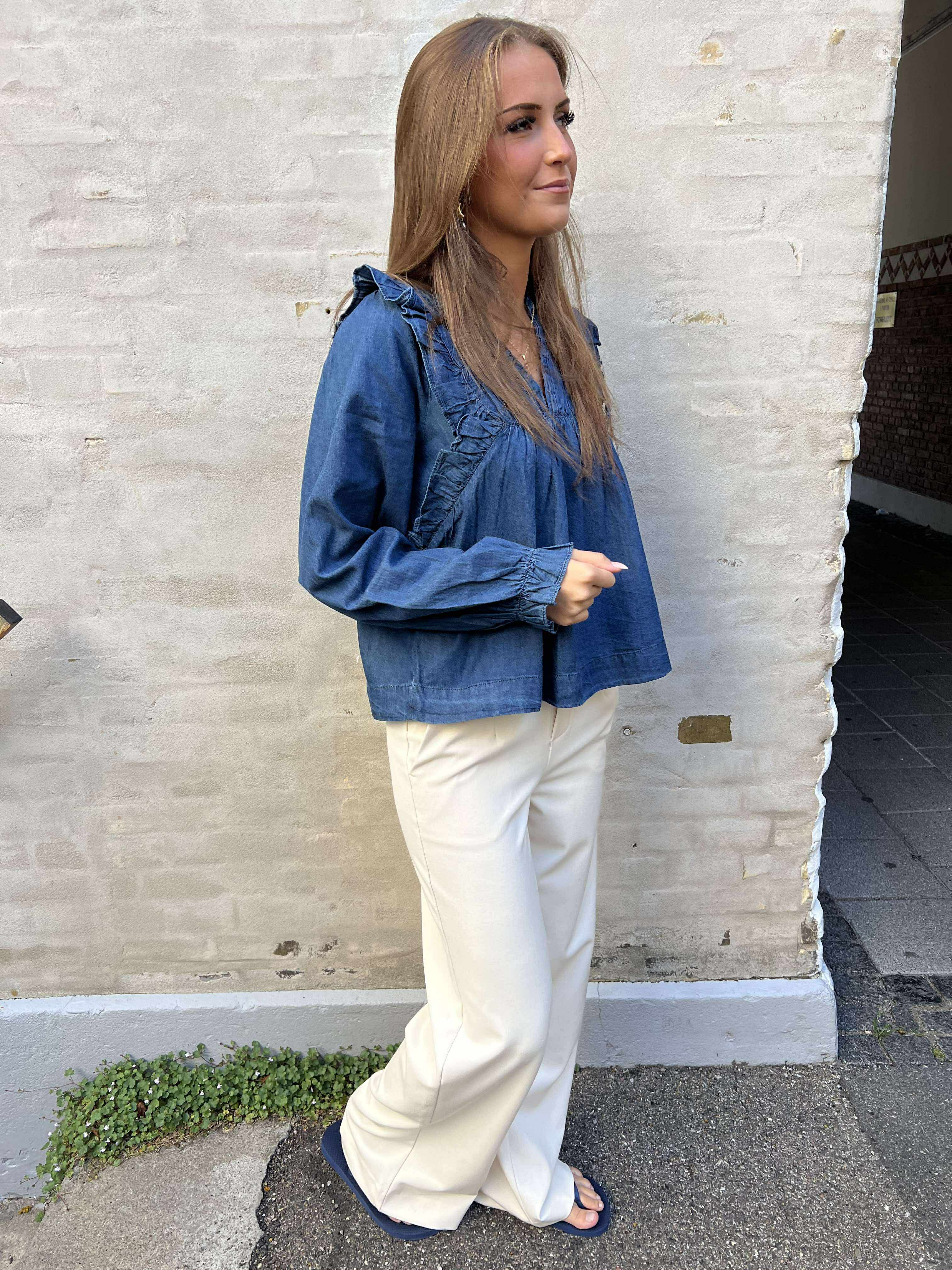 Janis Denim Blouse - Blue