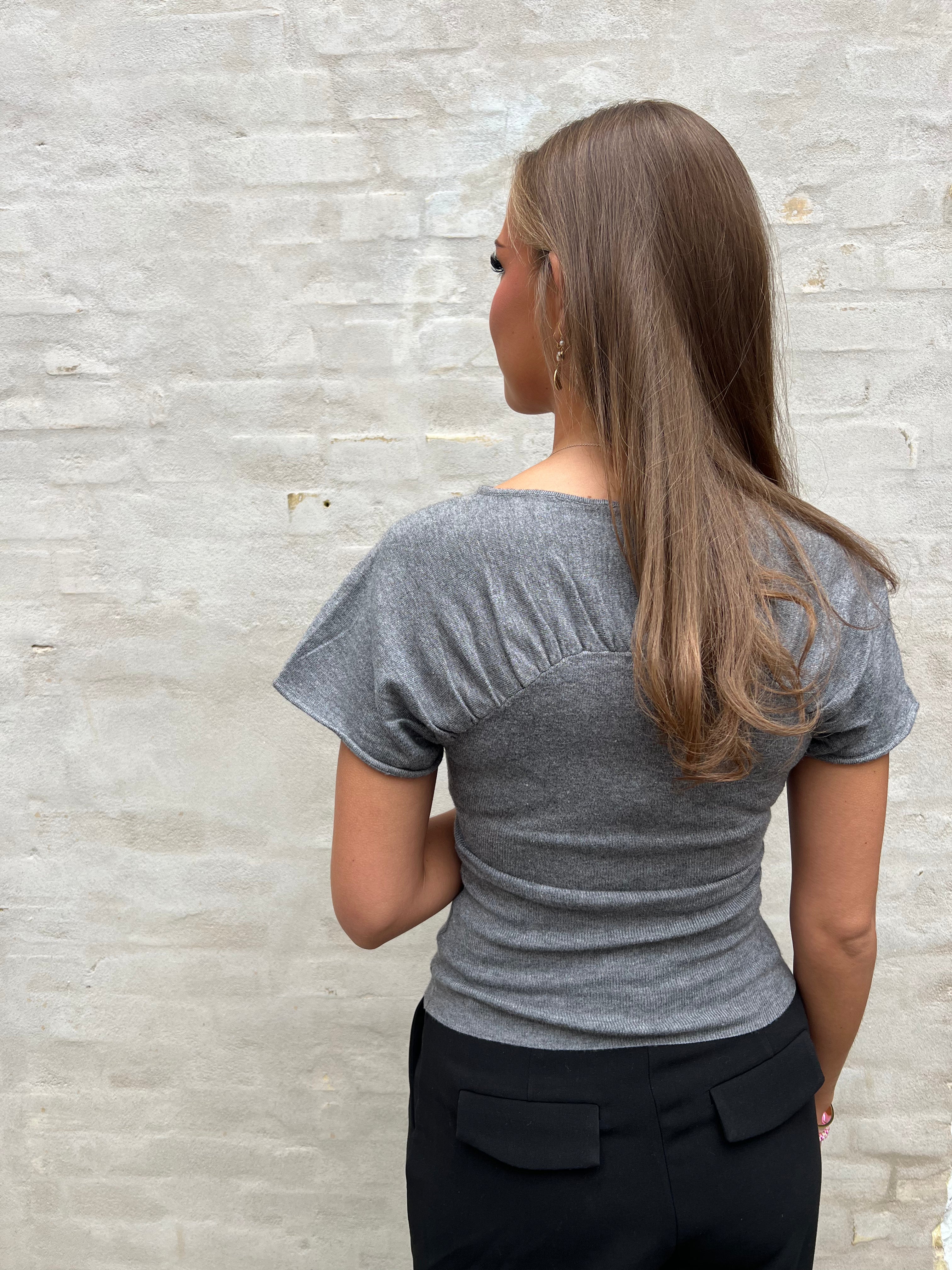 Anthea Knit Top - Dark Grey Melange