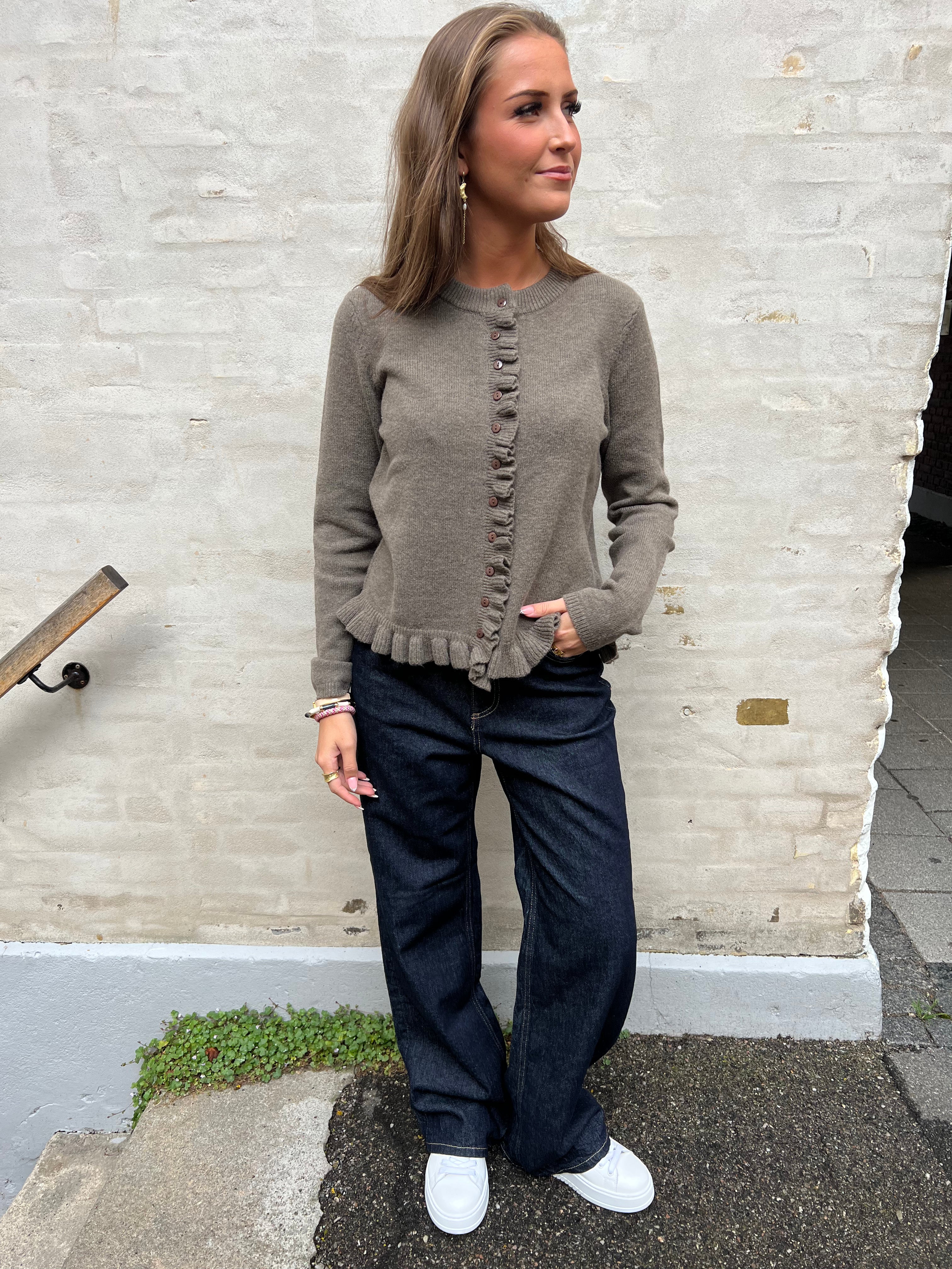 ELVA KNIT CARDIGAN - Morel/Melange