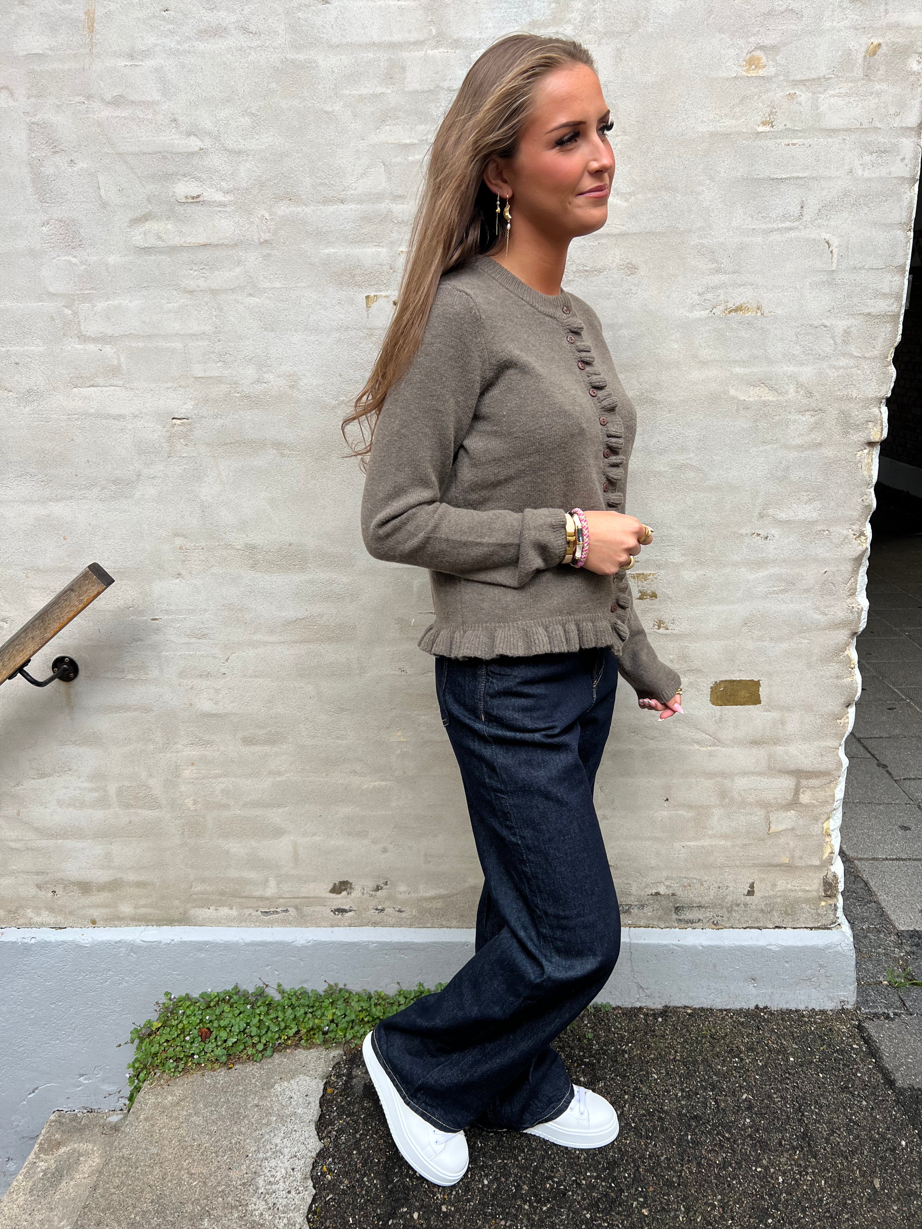 ELVA KNIT CARDIGAN - Morel/Melange