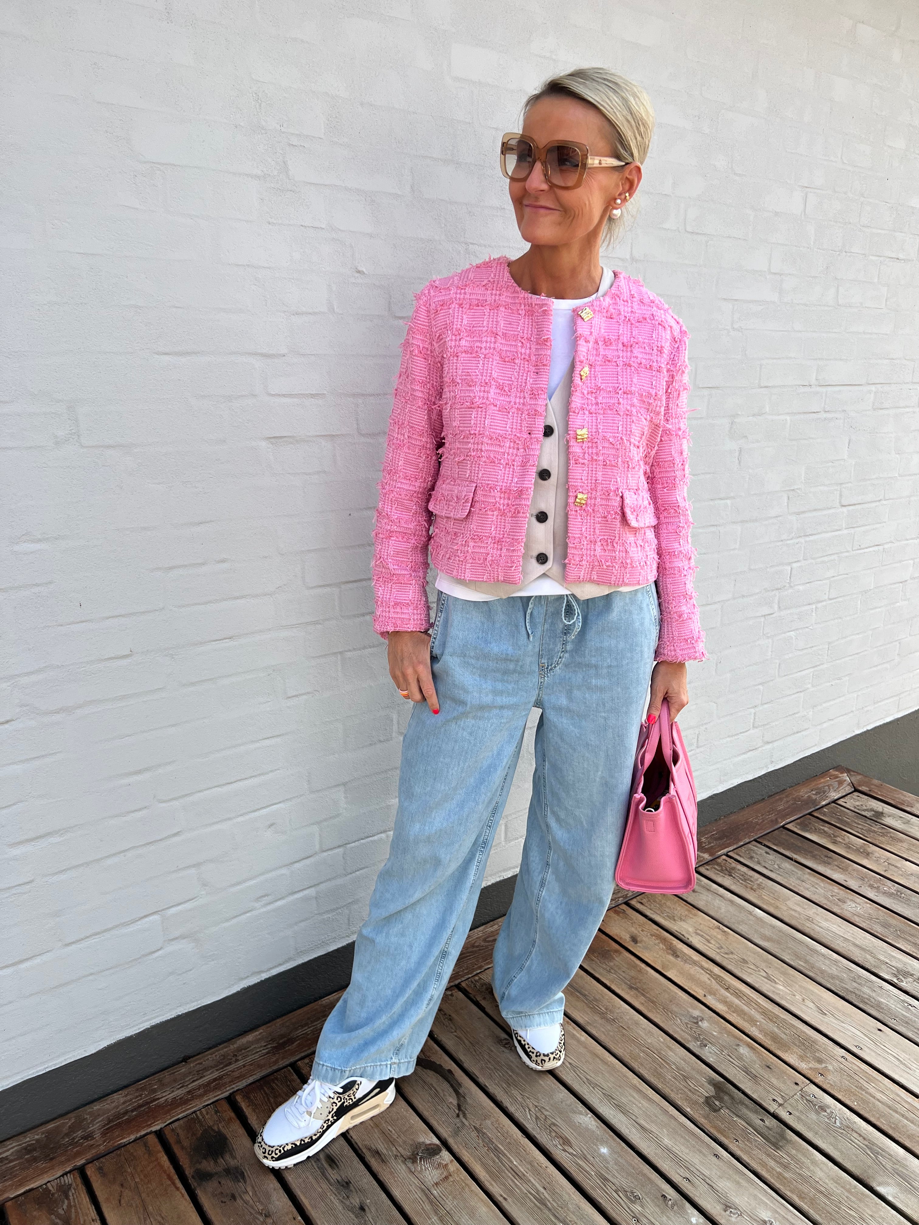 Cala check boucle jacket candyfloss