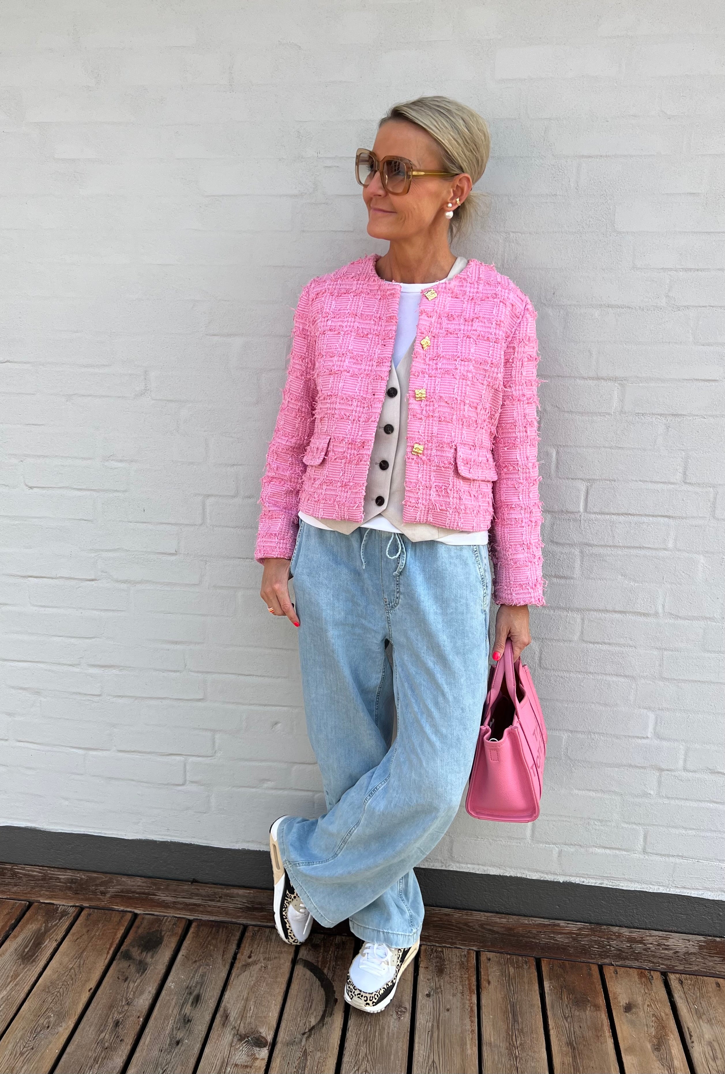 Cala check boucle jacket candyfloss