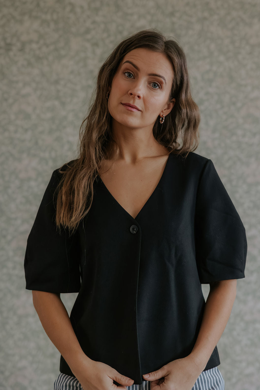 LISA S/S RE TOP - Black