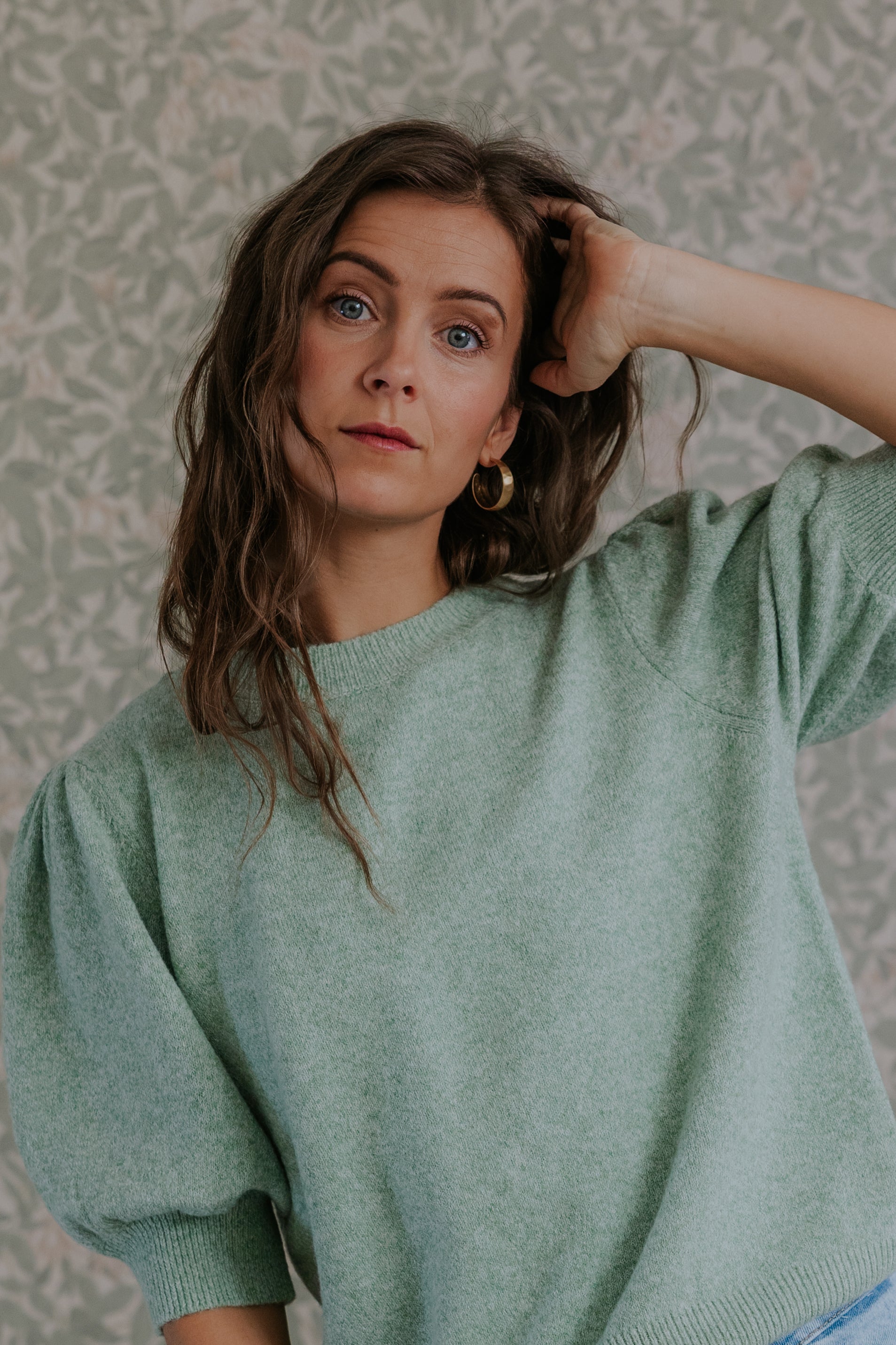 DOFFY O-HALS TRÖJA - Mistel MELANGE