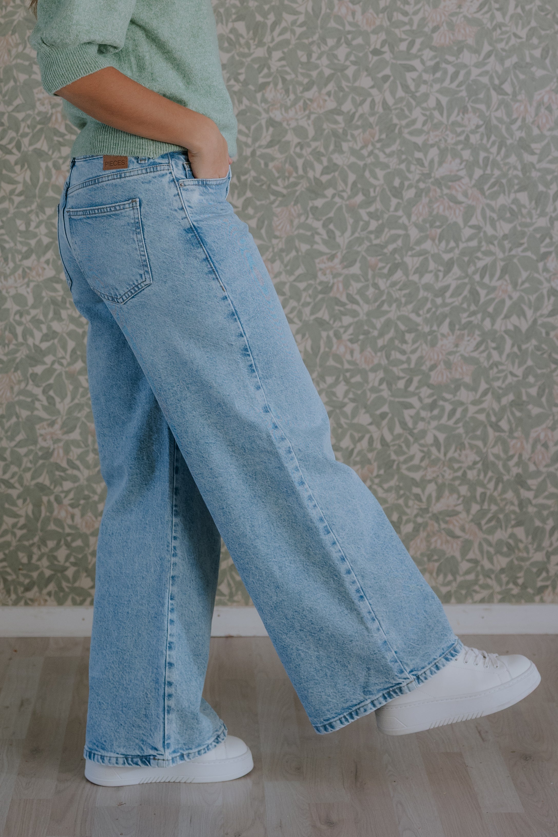 Selma low waist wide jeans - Light Blue Denim