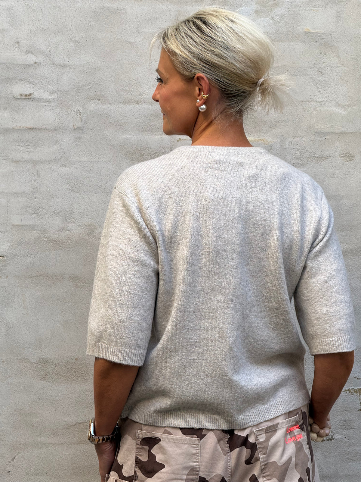 RUE LIFE 2/4 PEARL CARDIGAN - Chateau Gray MELANGE