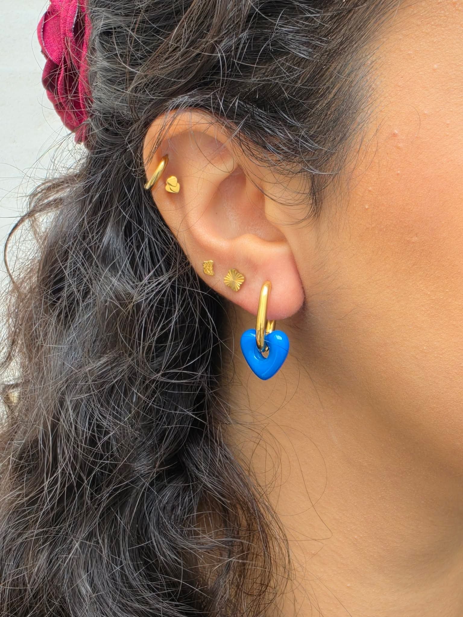 Sweet Heart Earing - Gold/Blue