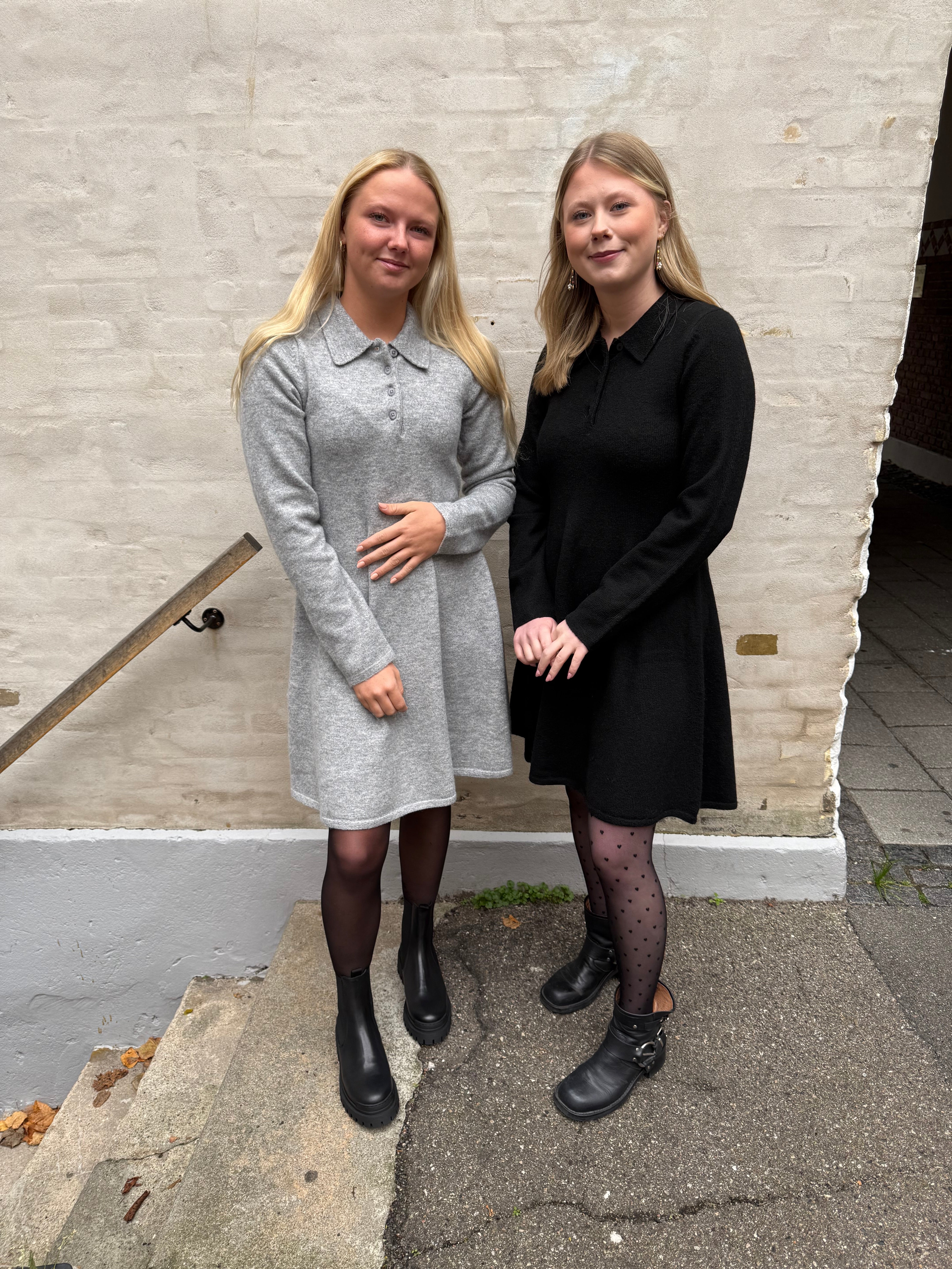 Rosemary Life L/S Collar Dress - Light Grey Melange