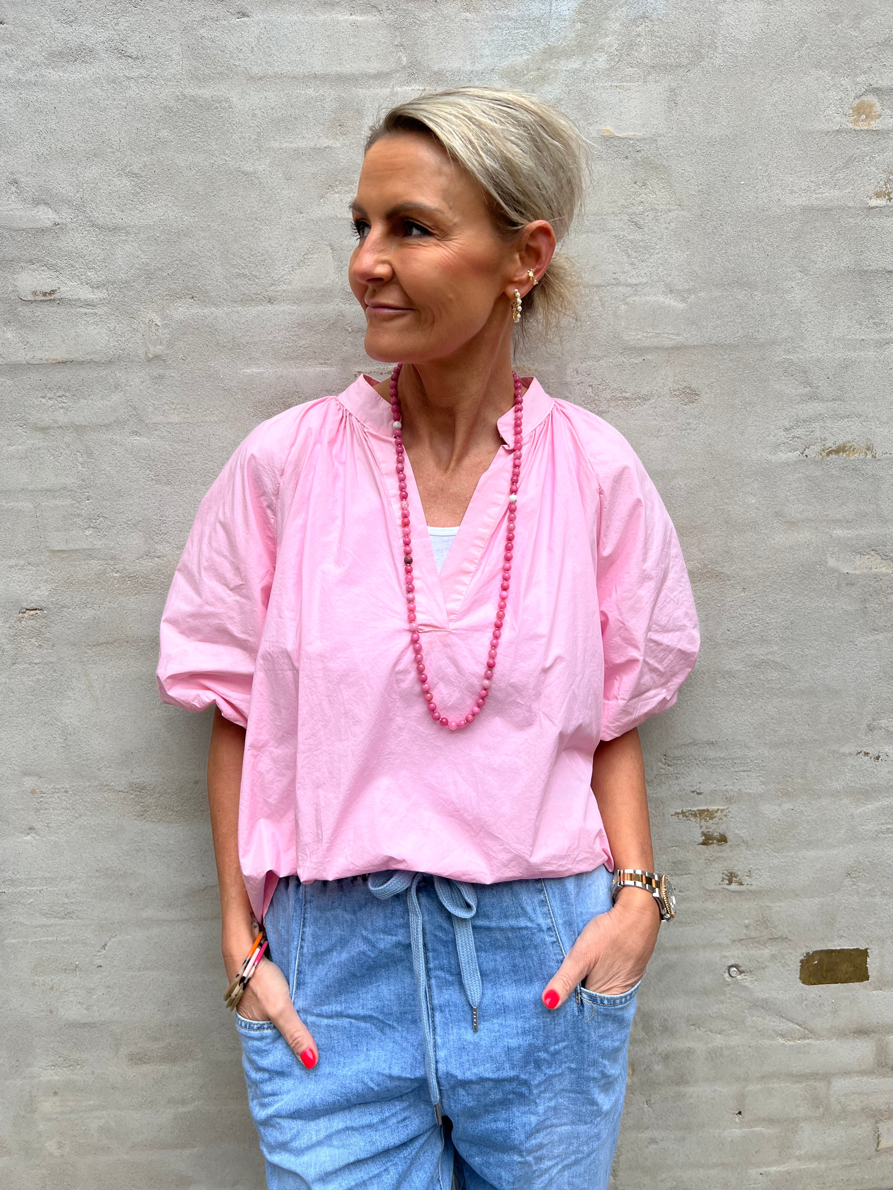 Perle halskæde rosa