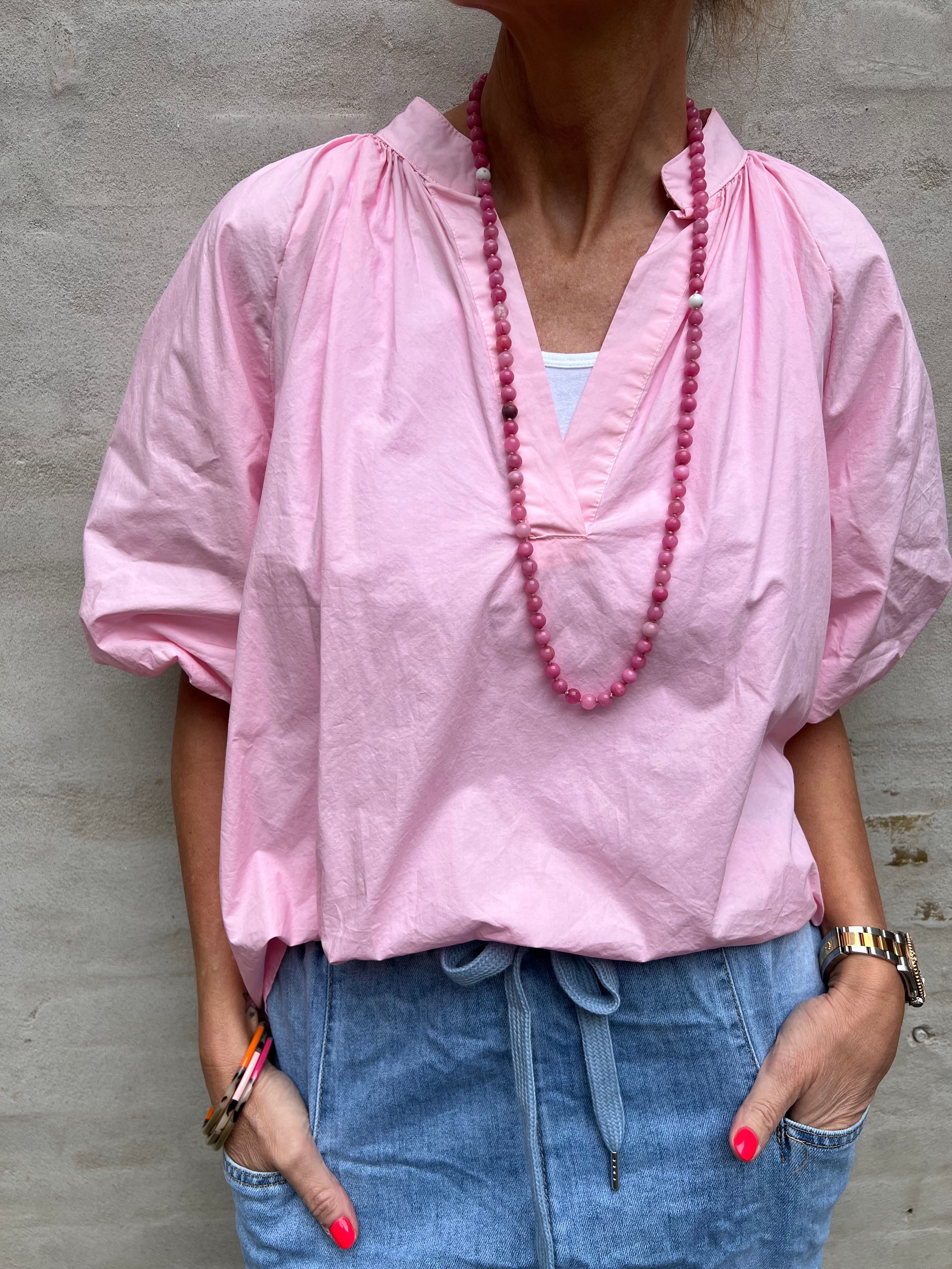 Perle halskæde rosa
