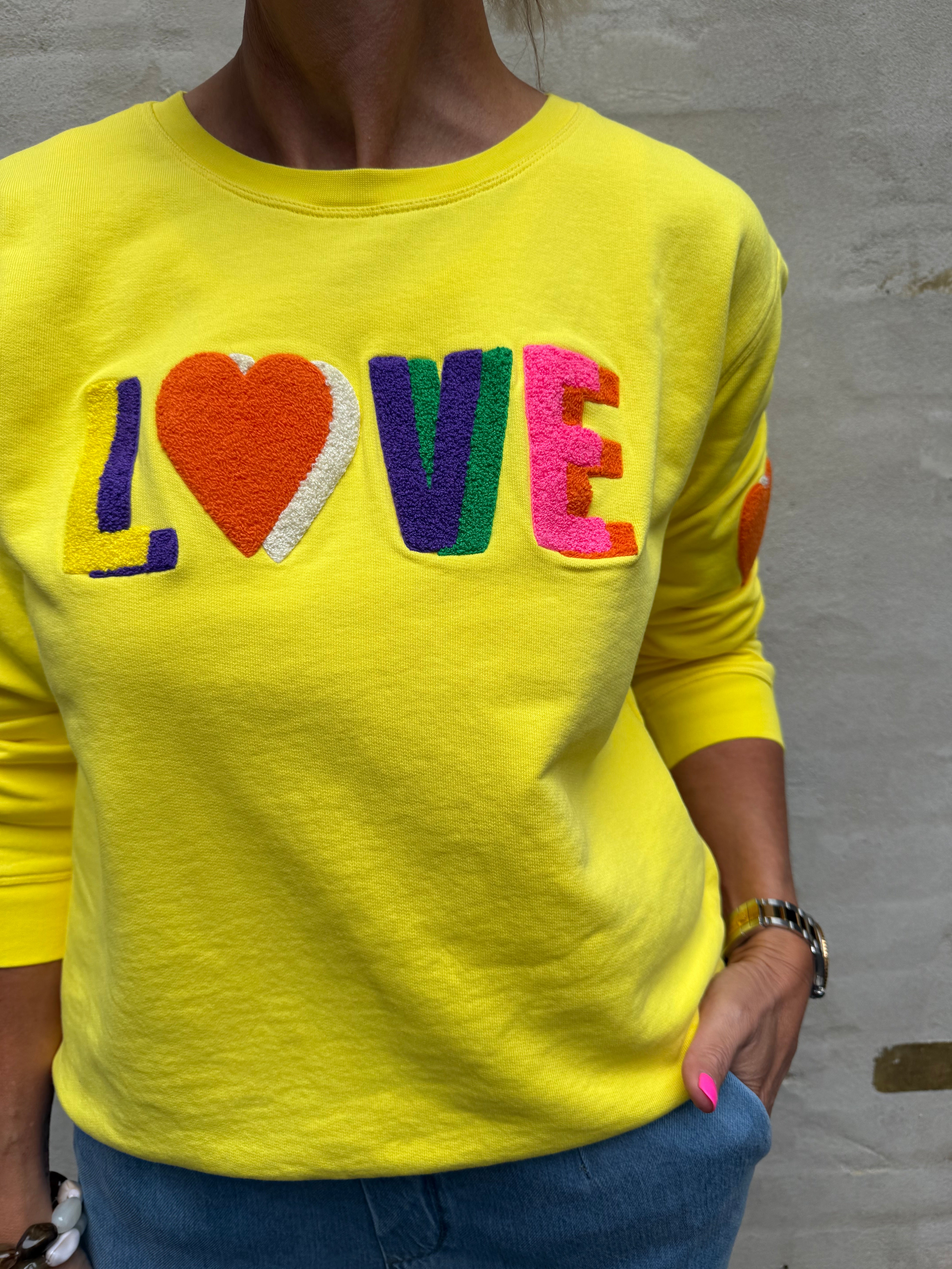Sweat LOVE - Auora rosa med orange broderi klassiker