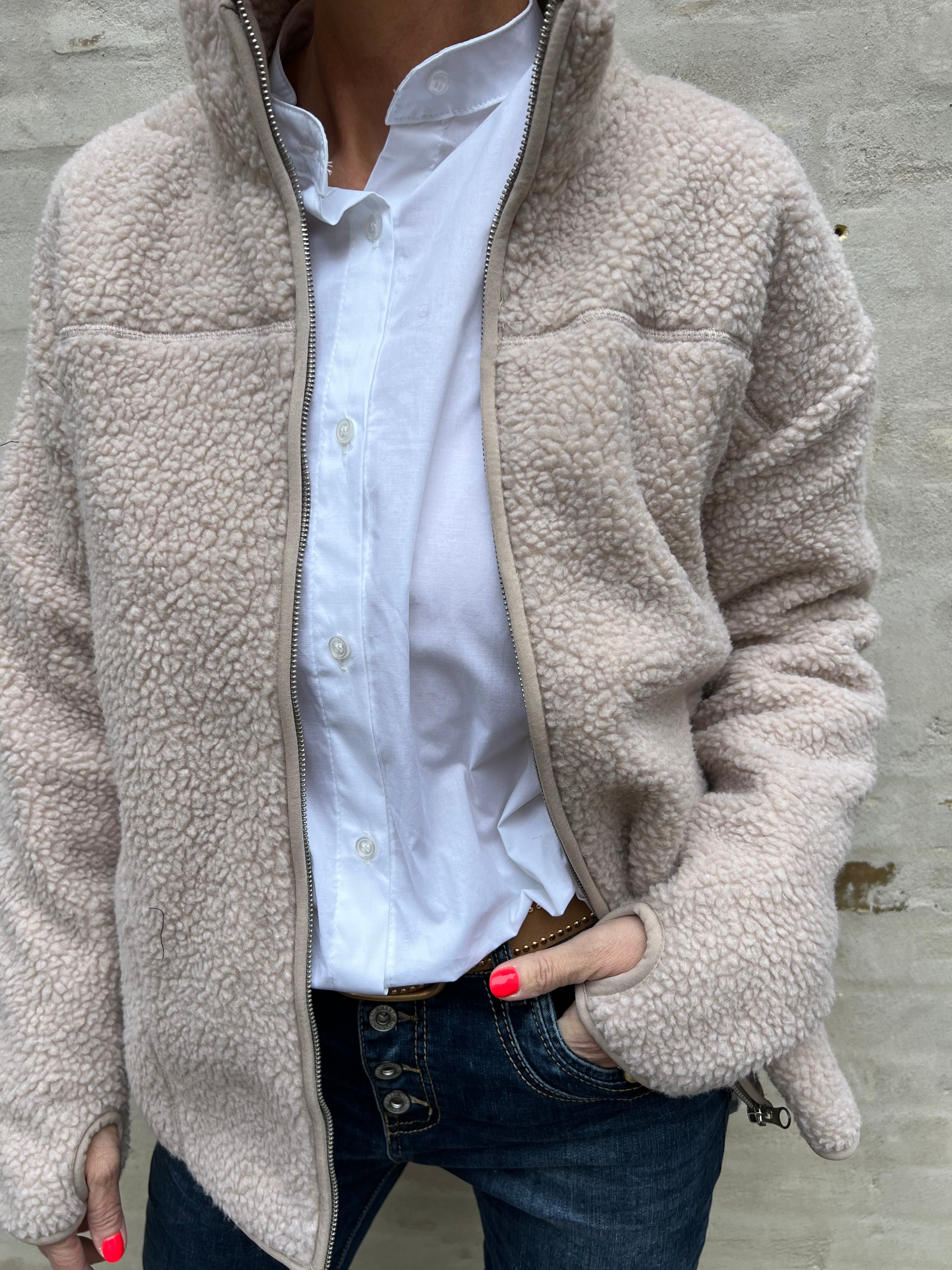 Sadia teddy jacket silver gray