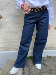 Selma low waist wide jeans - Dark Blue Denim Rinse