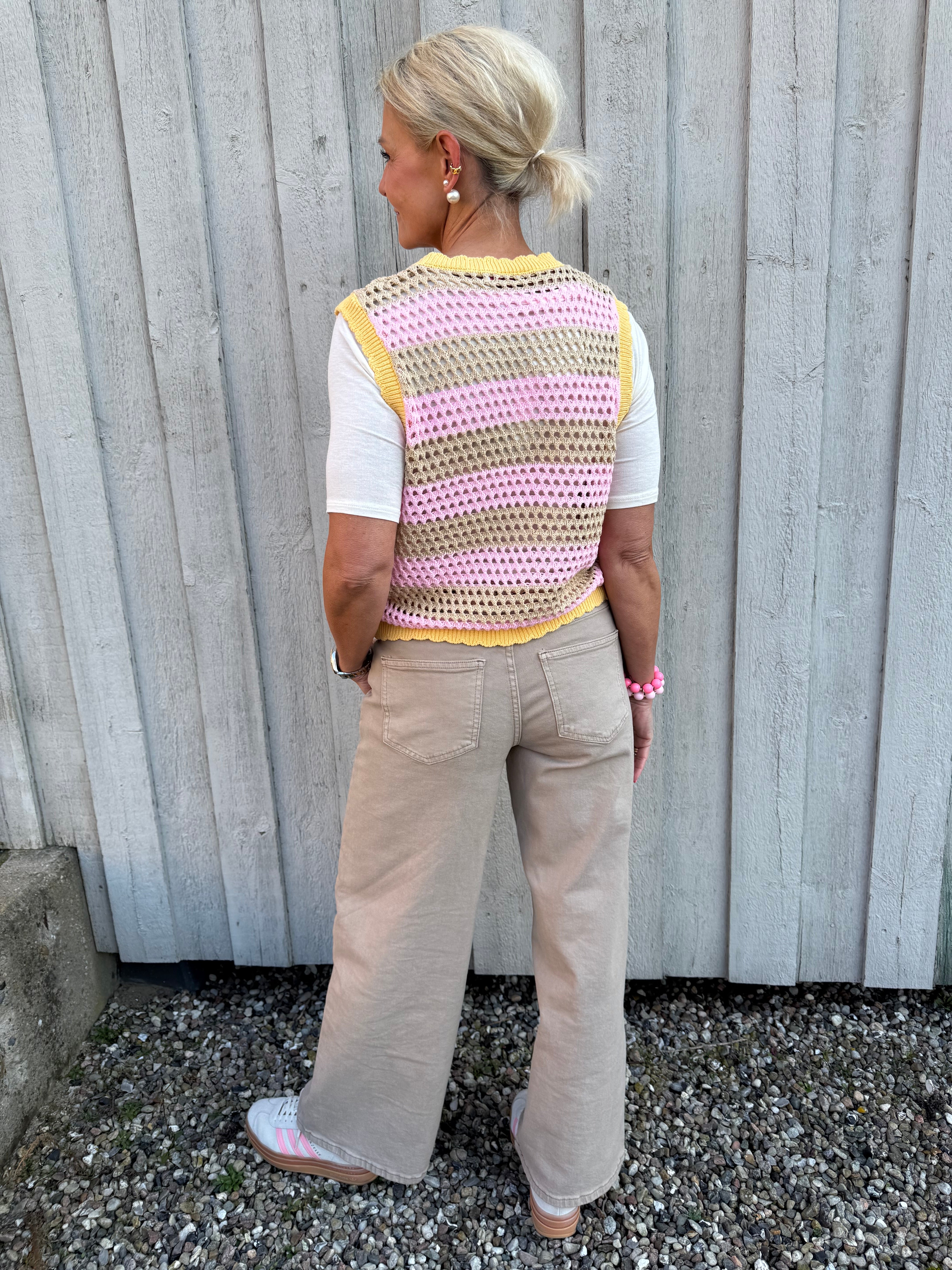 SELMA LW BRED FÄRGADE JEANS - Fransk Vanilj