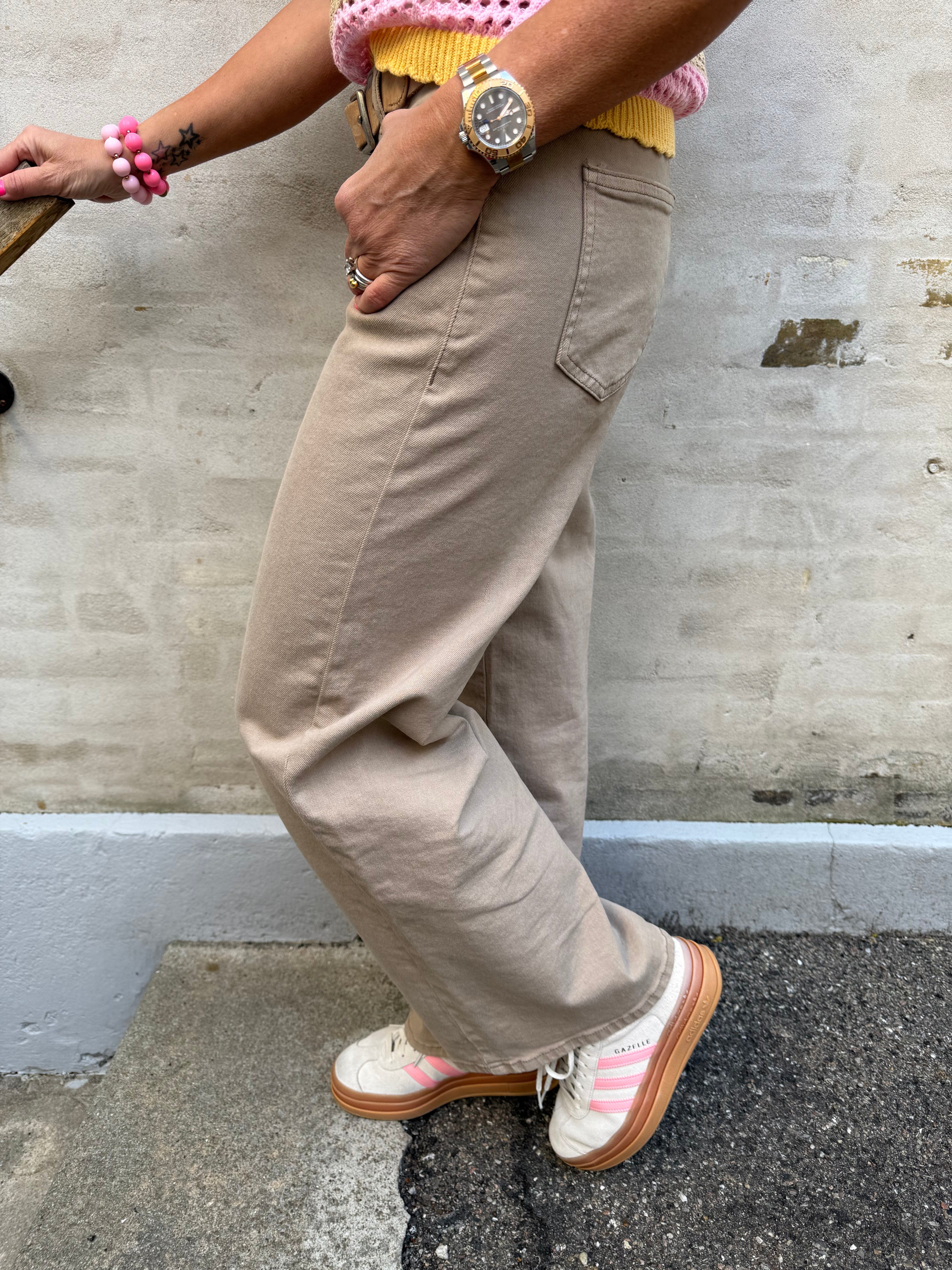 SELMA LW BRED FÄRGADE JEANS - Fransk Vanilj