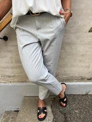 Lisa slim pant light grey melange