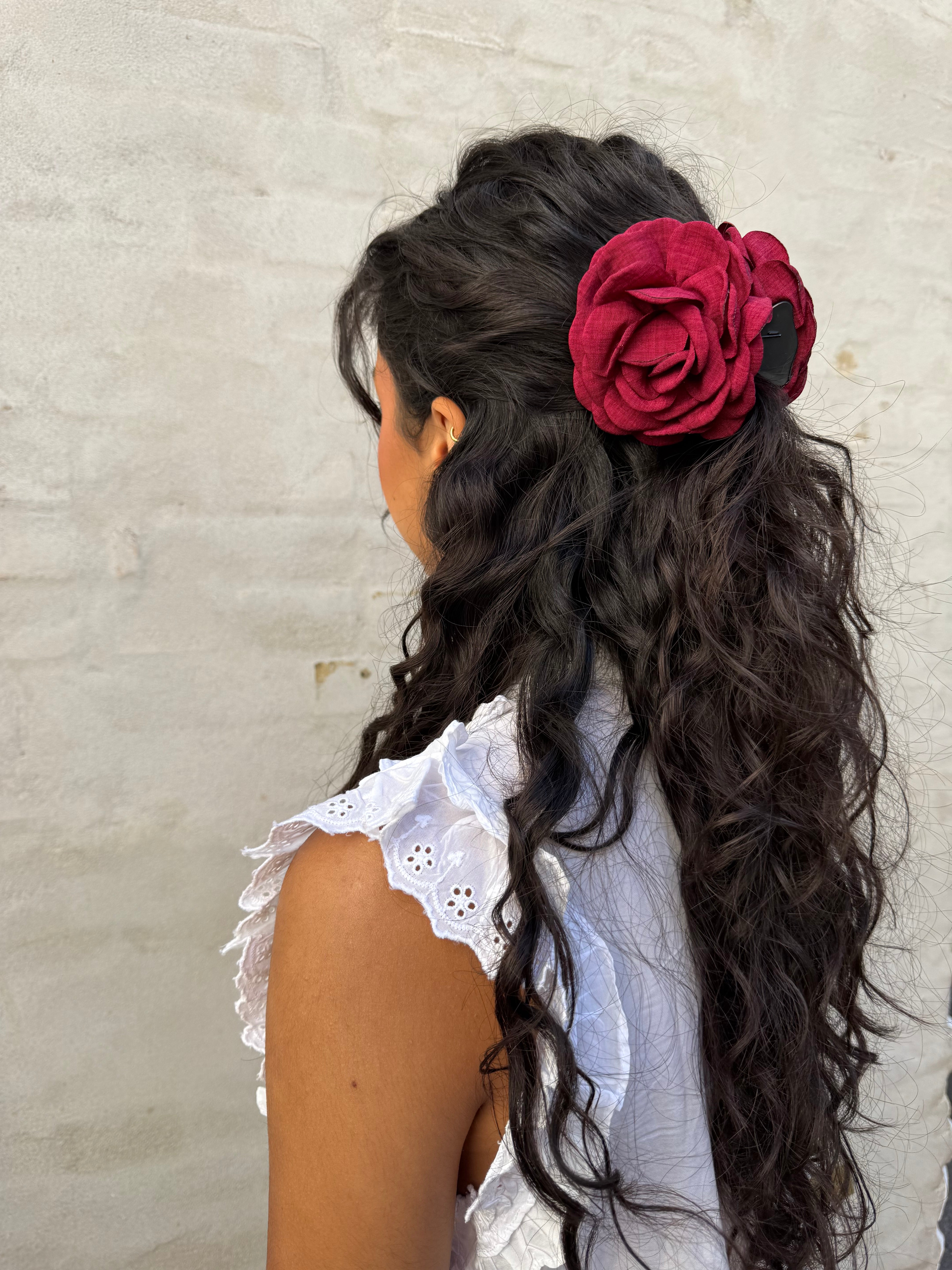 Hana Rose Hårklemme - wine red