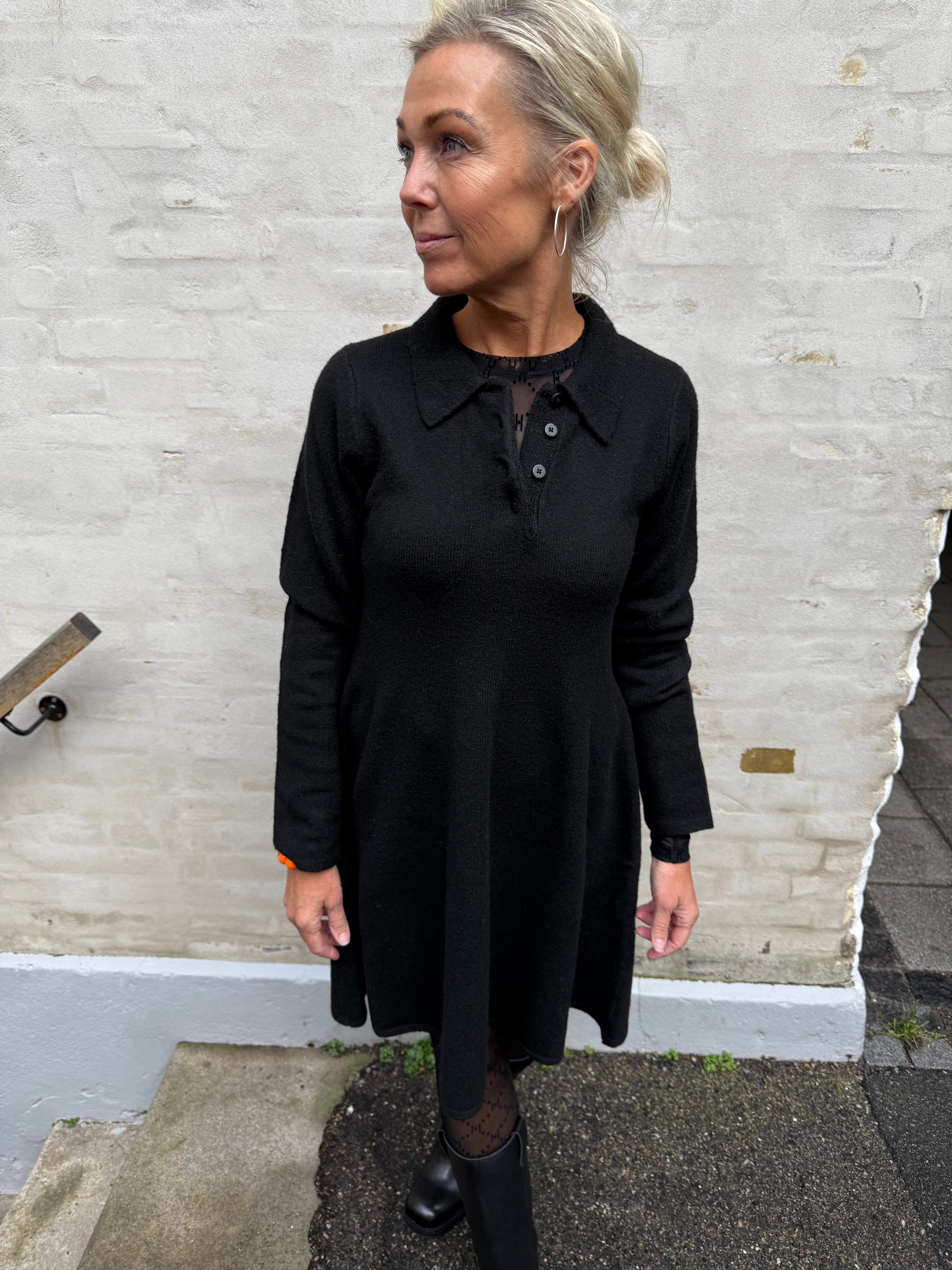 Rosemary Life L/S Collar Dress - Black