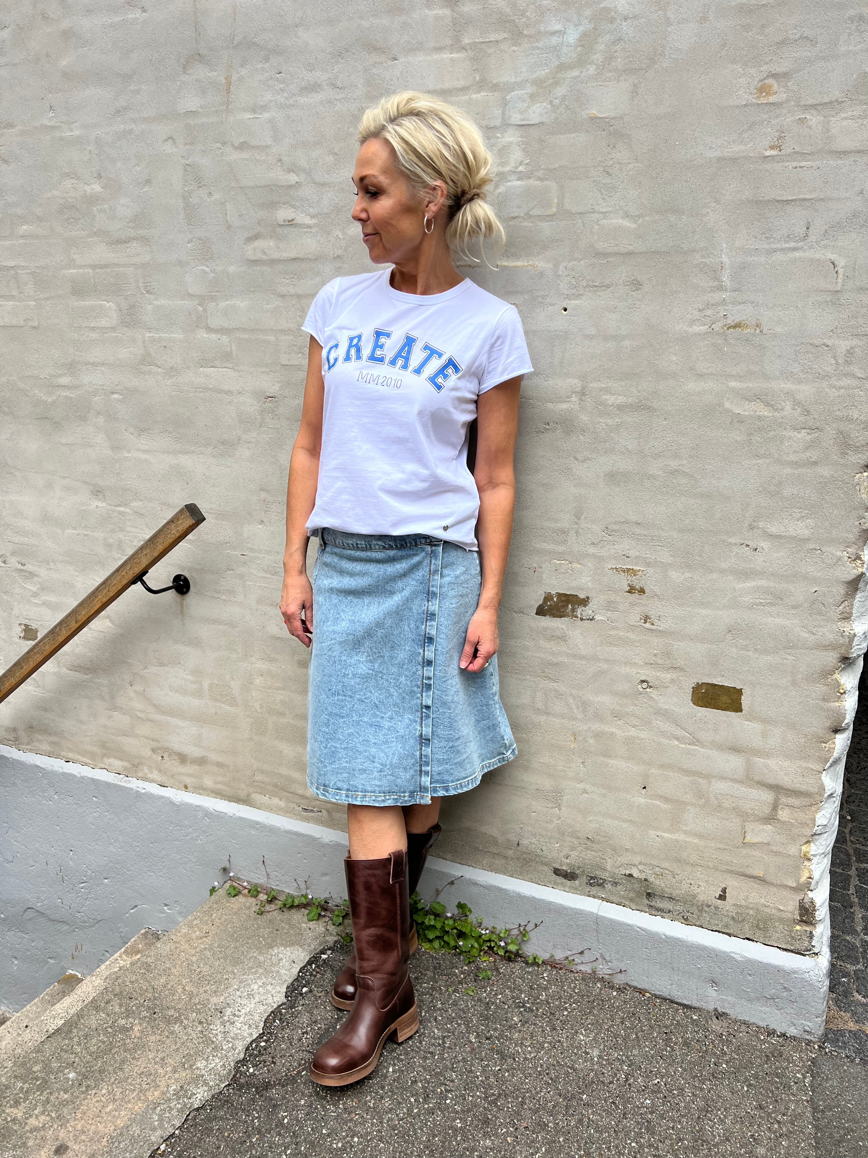 Russel short wrap skirt denim