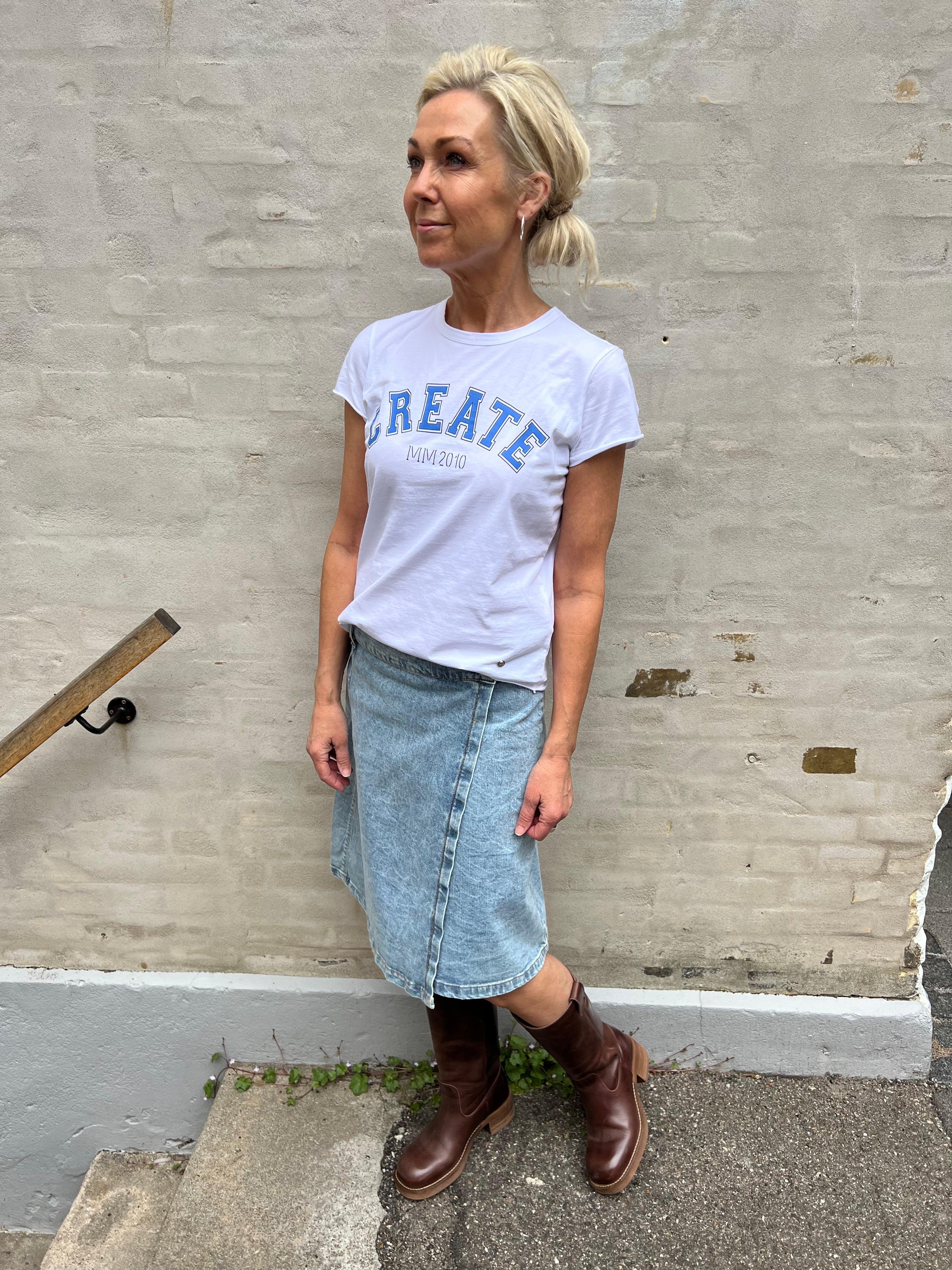 Russel short wrap skirt denim