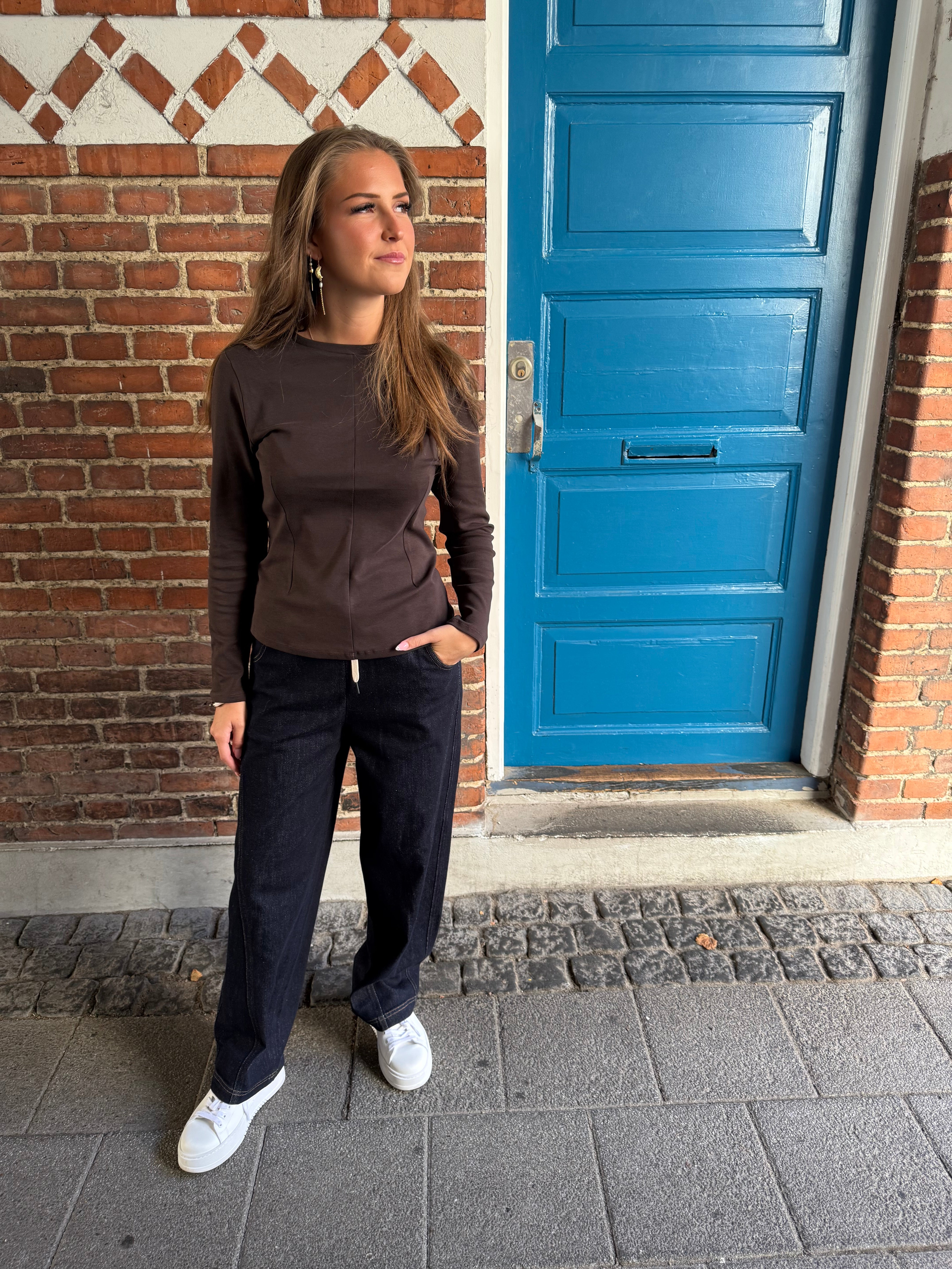 CAMILLA DENIM LOOSE PANTS - Dark Blue Denim
