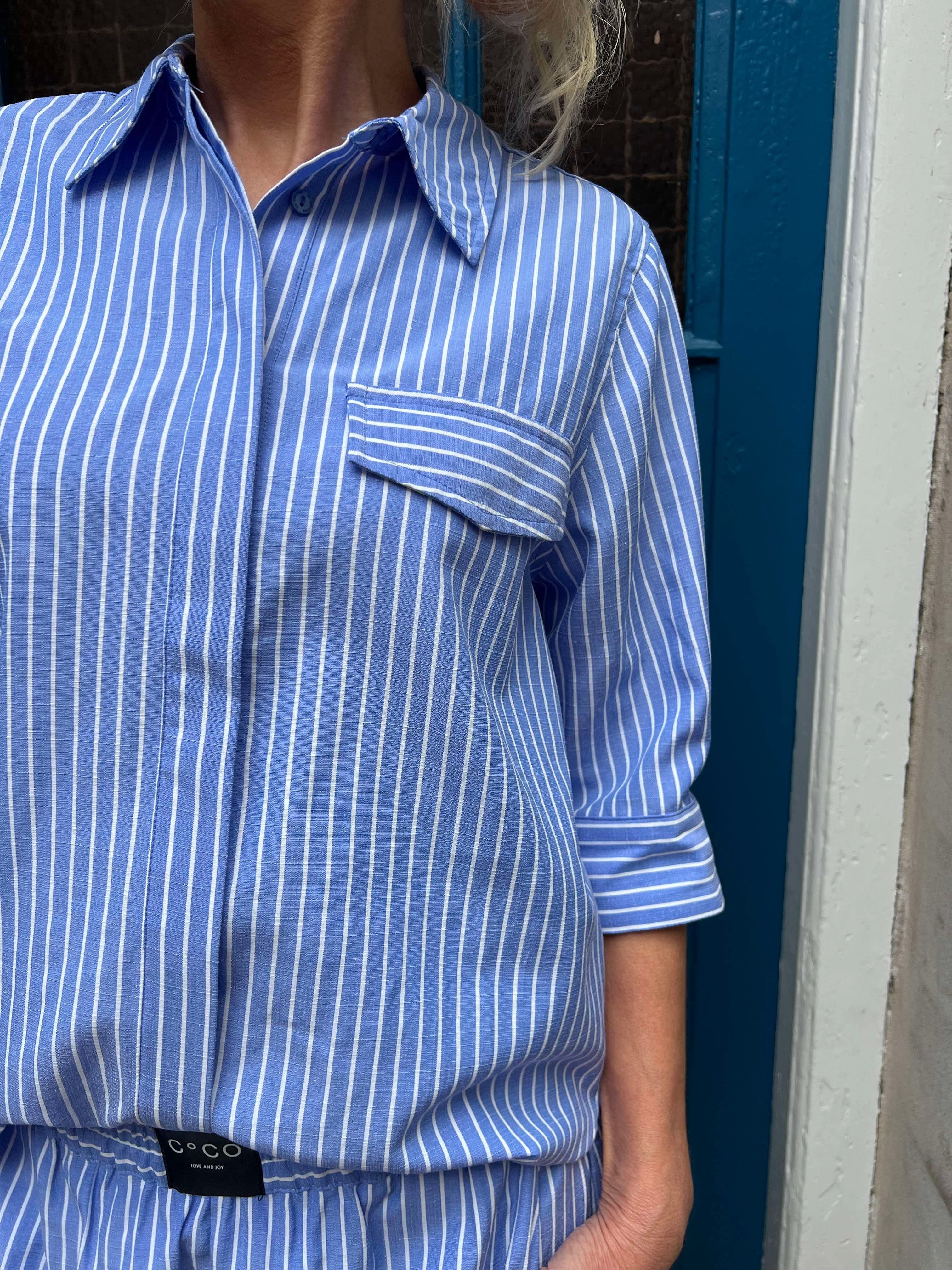 Tea Stripe Shirt Blue