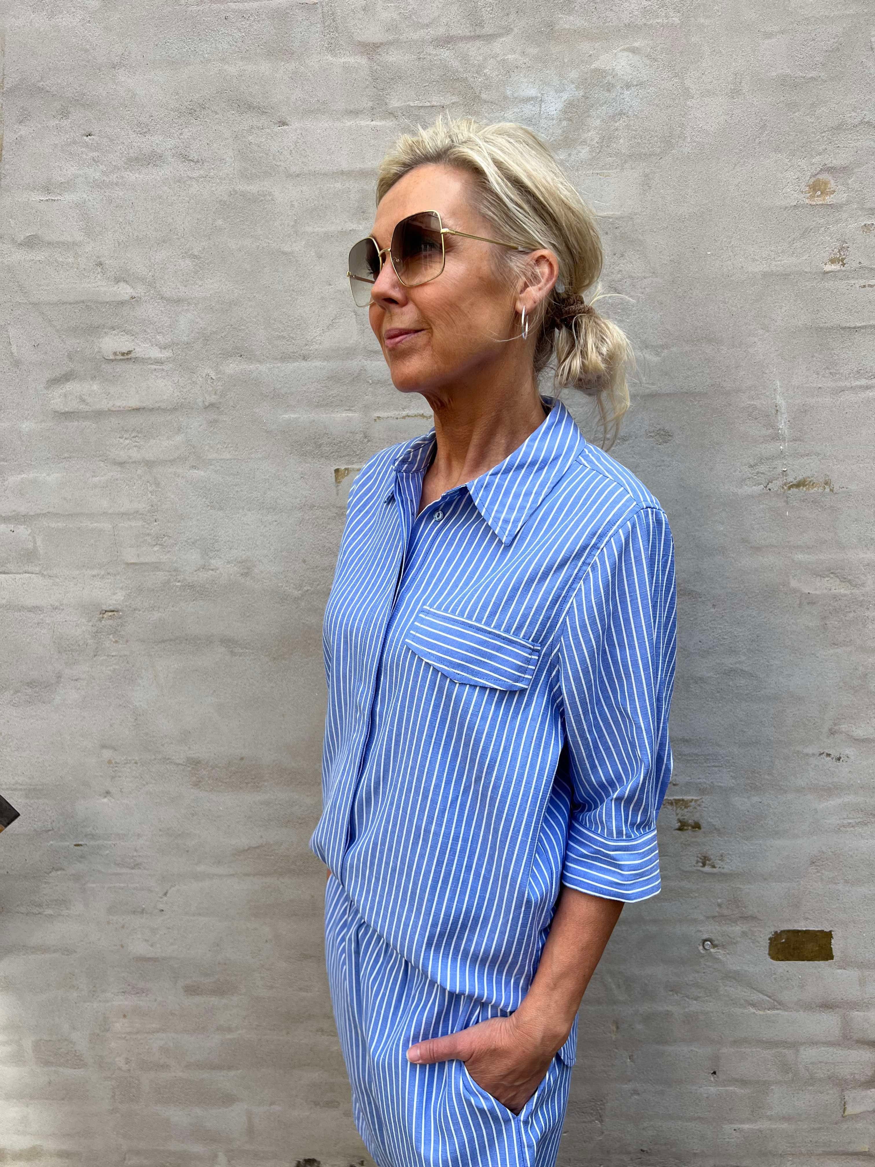 Tea Stripe Shirt Blue
