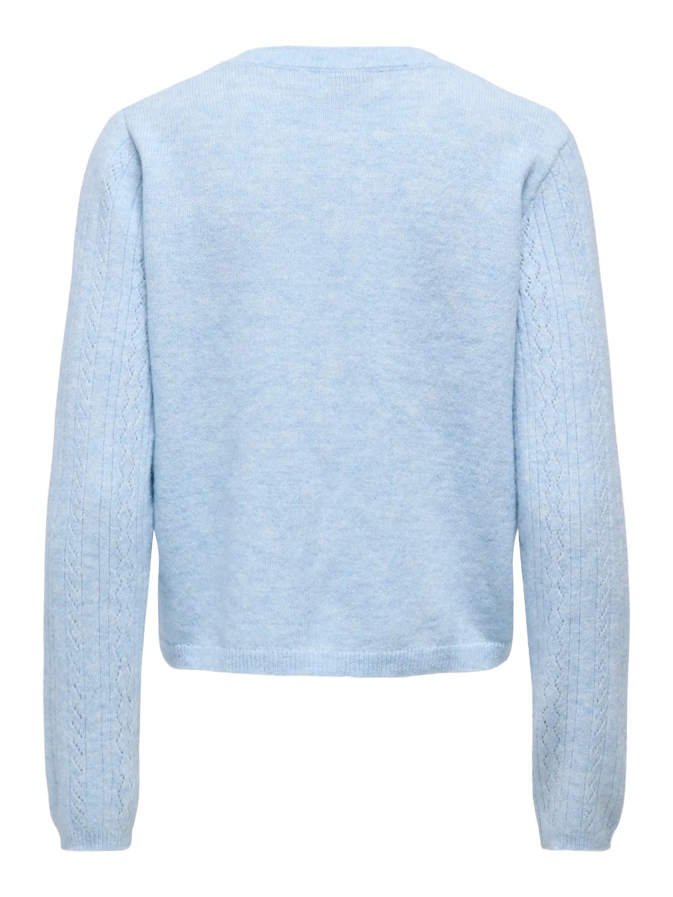 APRIL LIFE LS O-NECK CARDIGAN - Cashmere Blue MELANGE