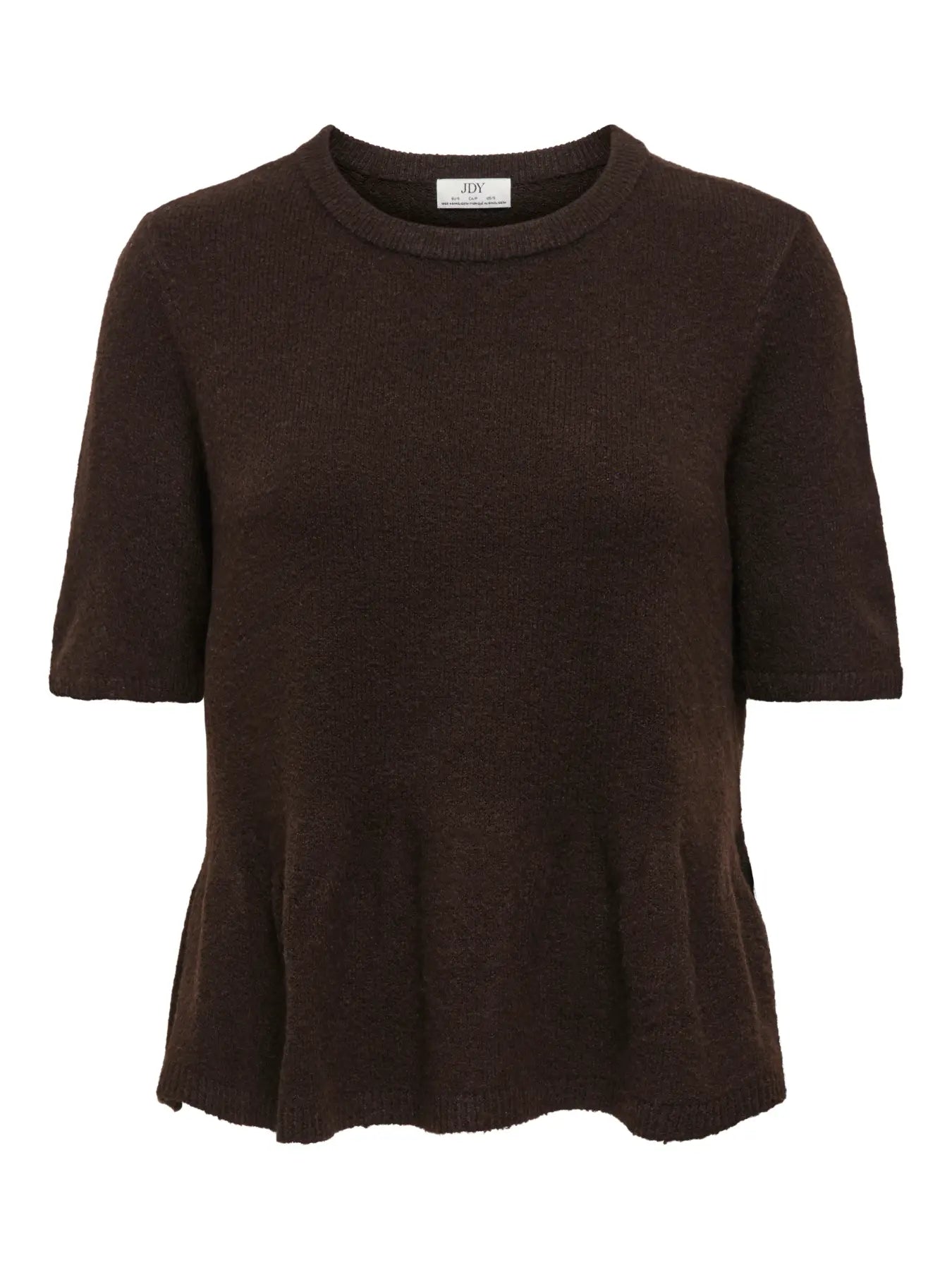 BRILLIANT LIFE S/S ON PEPLUM PULL - Coffee Bean/MELANGE