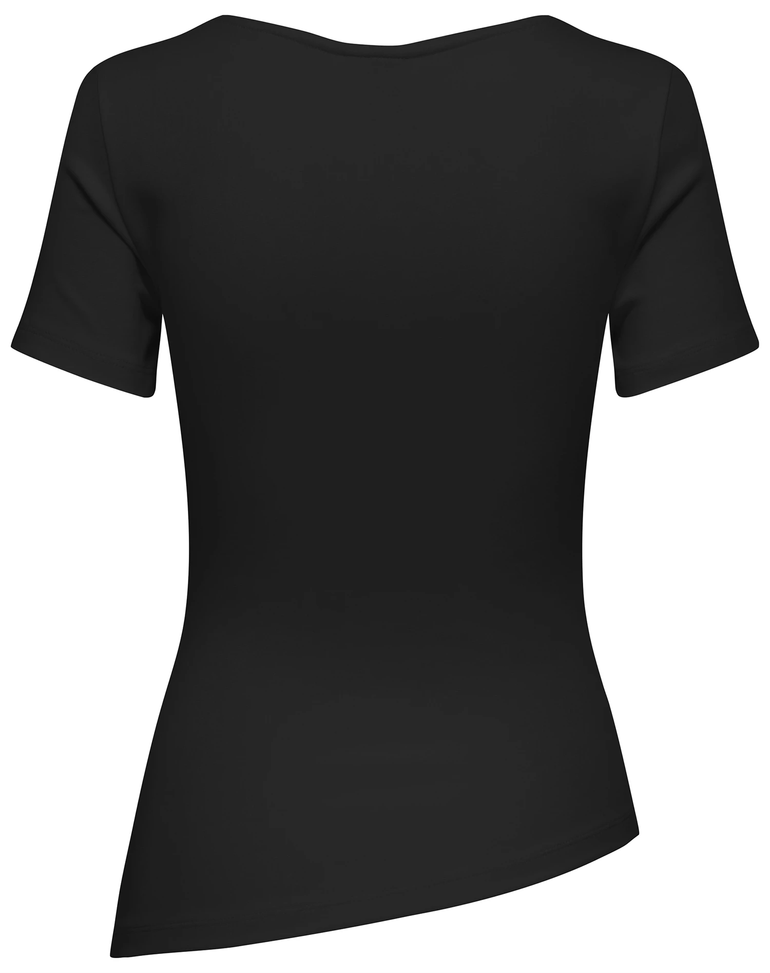 CATIE S/S ASSYMETRIC TOP - Black
