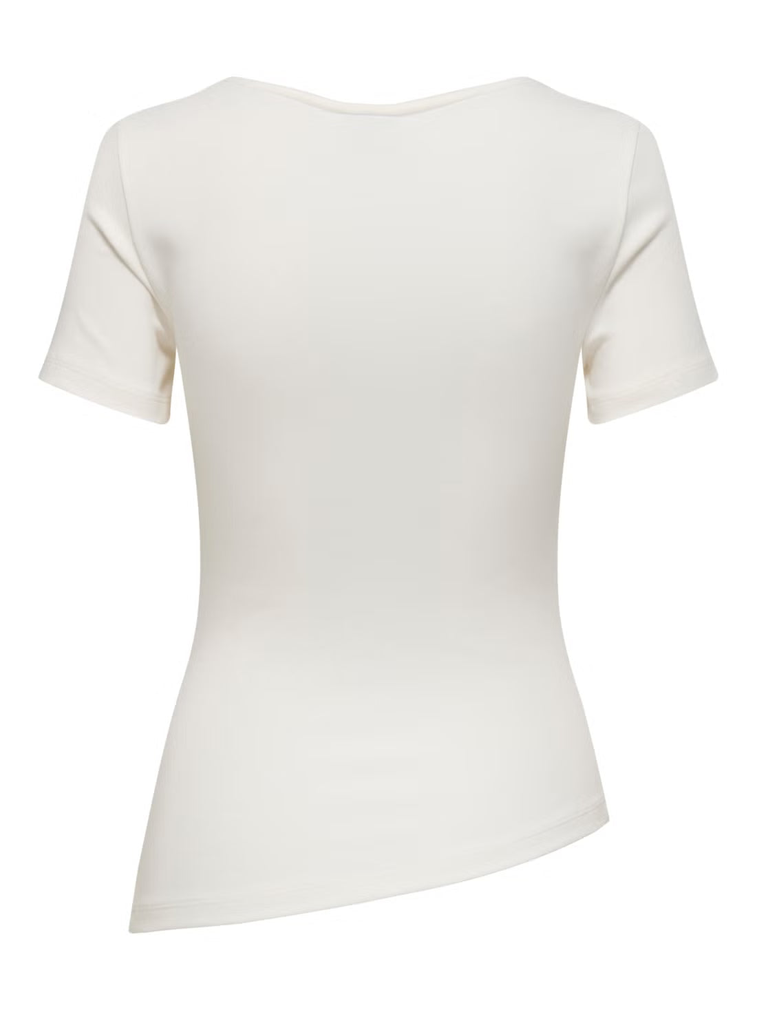 CATIE S/S ASSYMETRIC TOP - Cloud Dancer