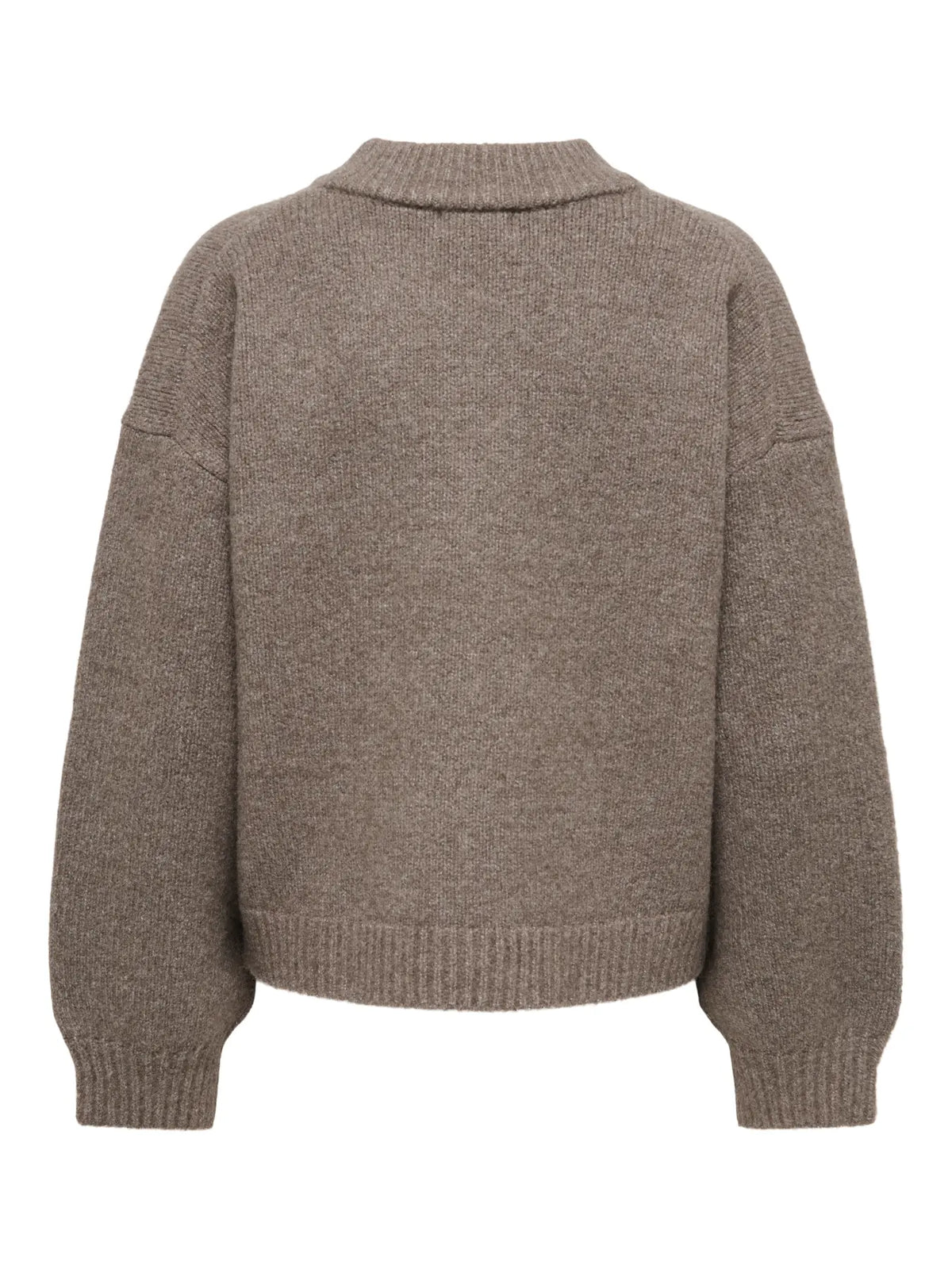 KIMIE LIFE L/S ON JACKET CARDIGAN - Mulch MELANGE