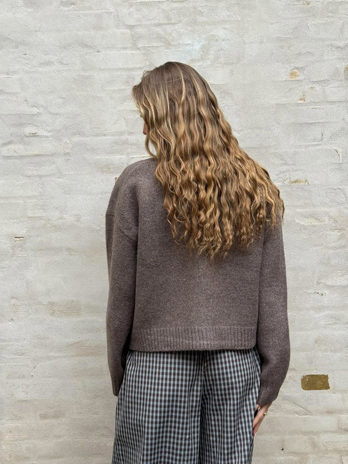 KIMIE LIFE L/S ON JACKET CARDIGAN - Mulch MELANGE