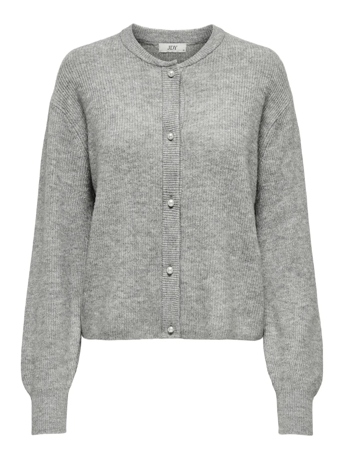 LUMI LIFE L/S BUTTON CARDIGAN - Medium Grey Melange