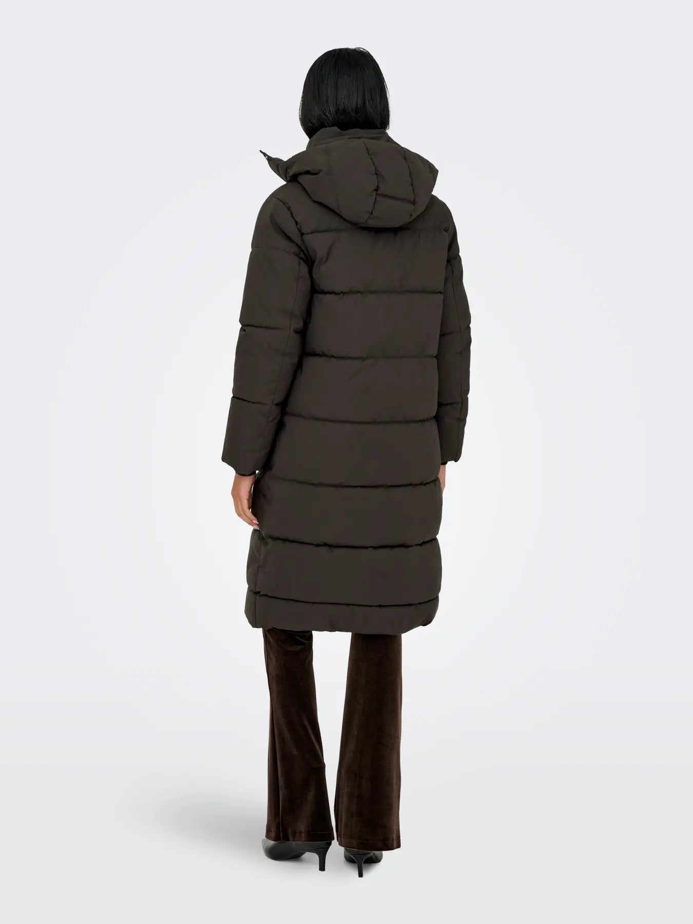 PREORDER-MAJA LONG PADDED JACKET - Chocolate Torte