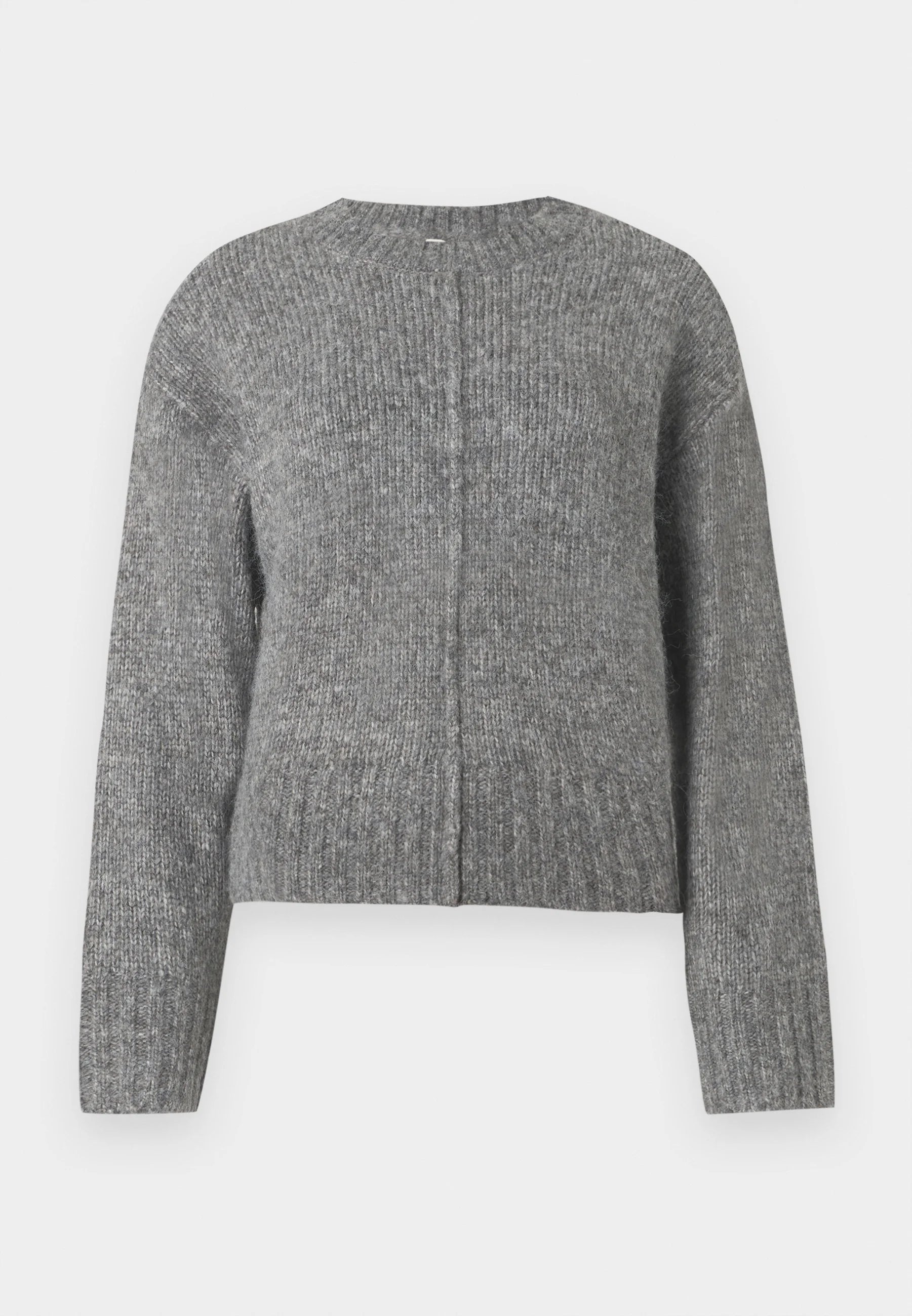 MALONE L/S O-NECK PULLOVER - Medium Grey Melange