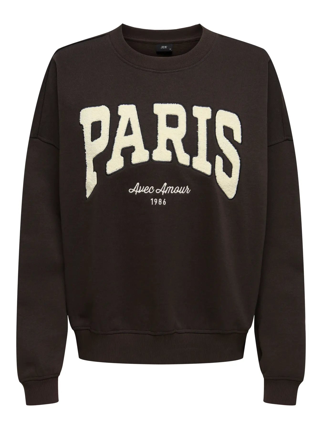MESA L/S O-NK EMB SWEAT - Ganache PARIS