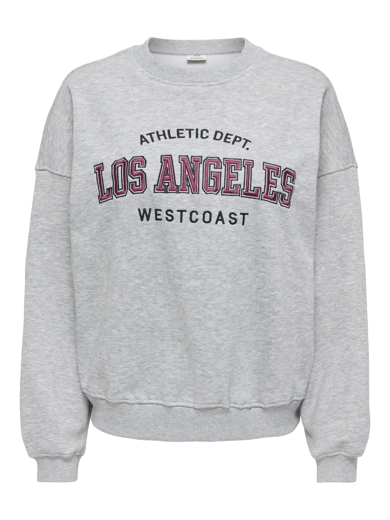 MESA L/S O-NK EMB SWEAT - Light Grey Melange LOS ANGELES