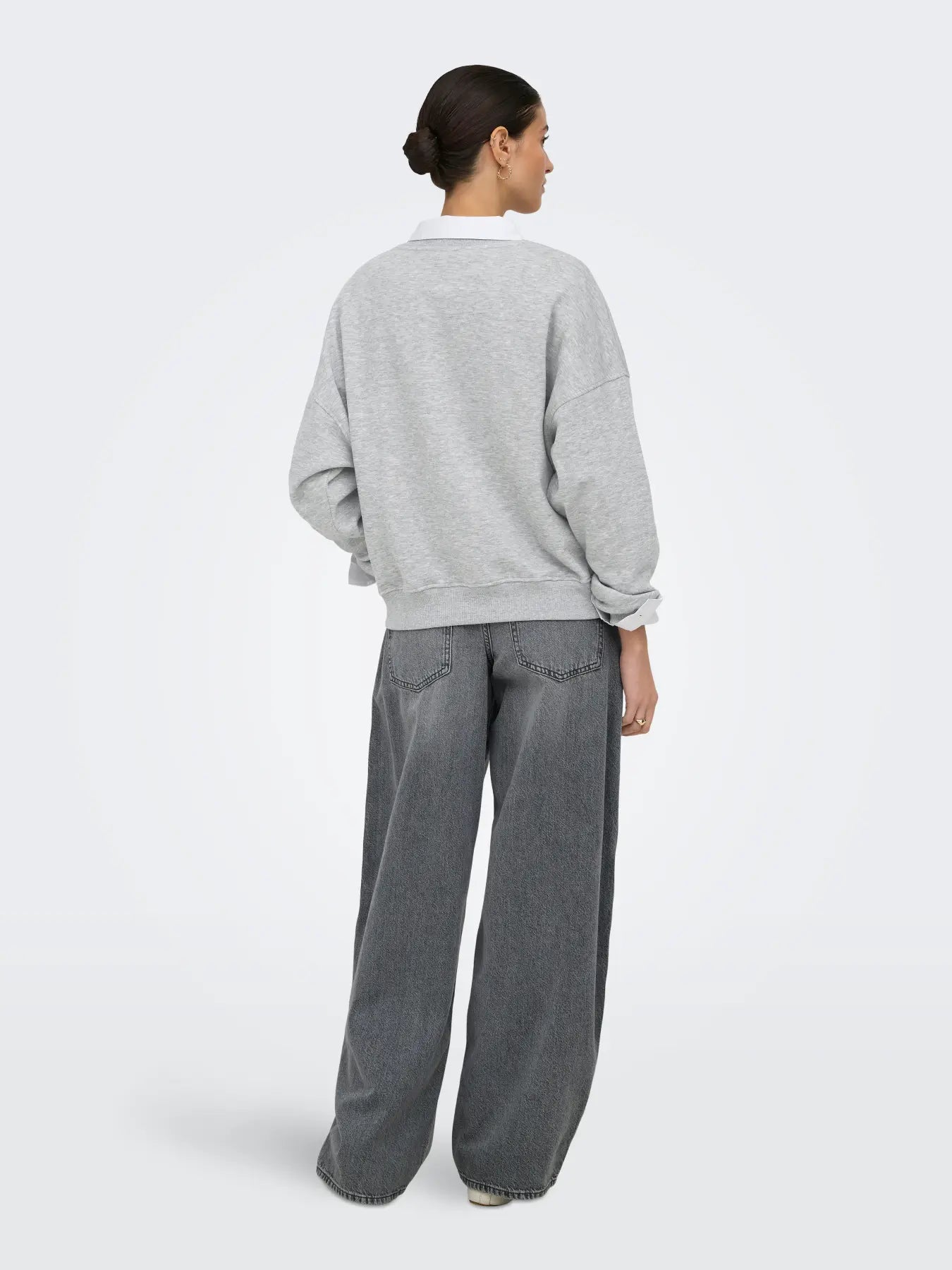 MESA L/S O-NK EMB SWEAT - Light Grey Melange LOS ANGELES