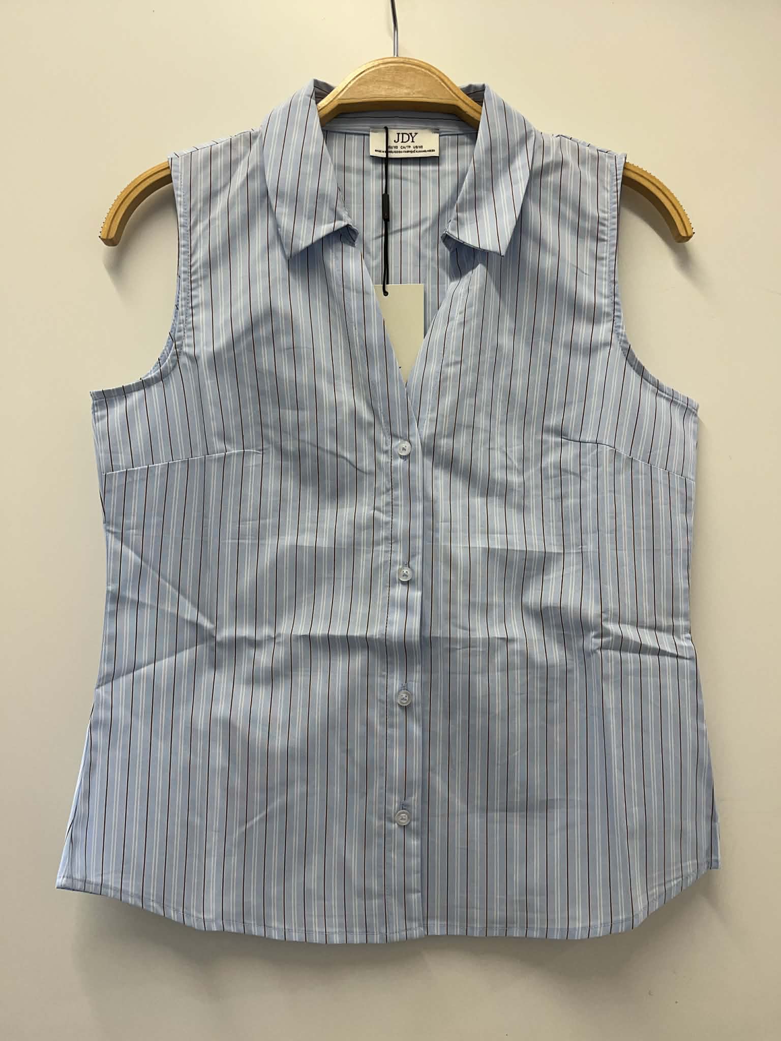 JDYMIO S/L SHIRT - Cashmere Blue WHITE & TOASTED COCONUT