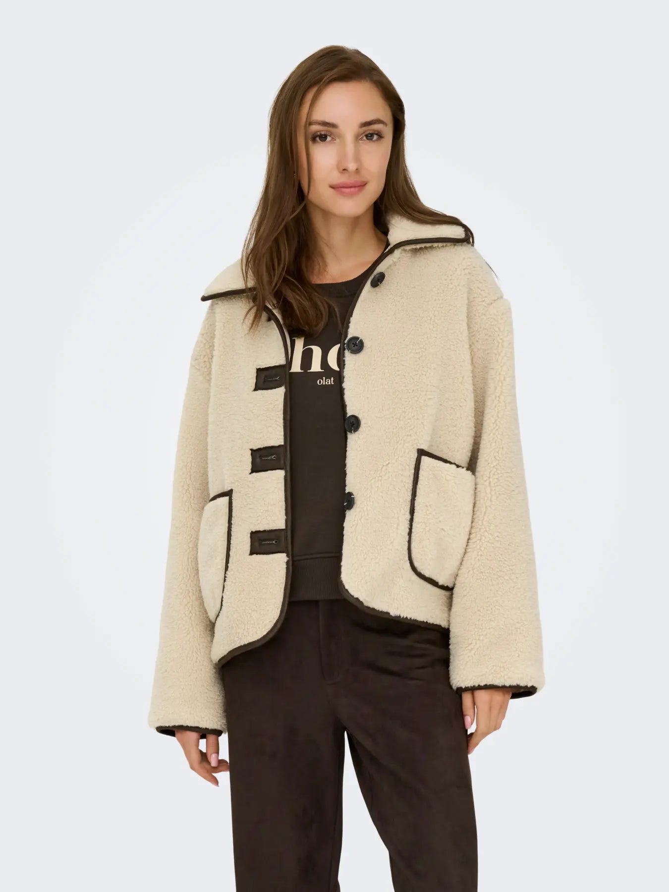 NOELLA TEDDY JACKET - Cement