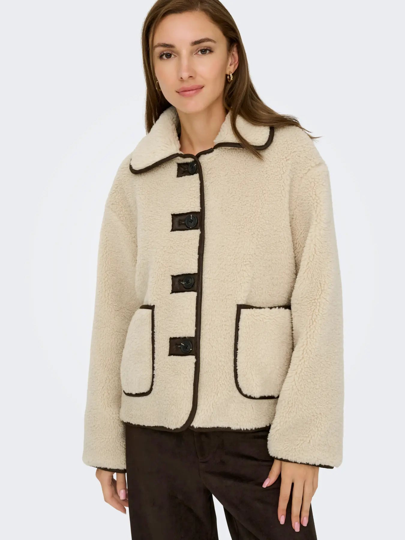 NOELLA TEDDY JACKET - Cement