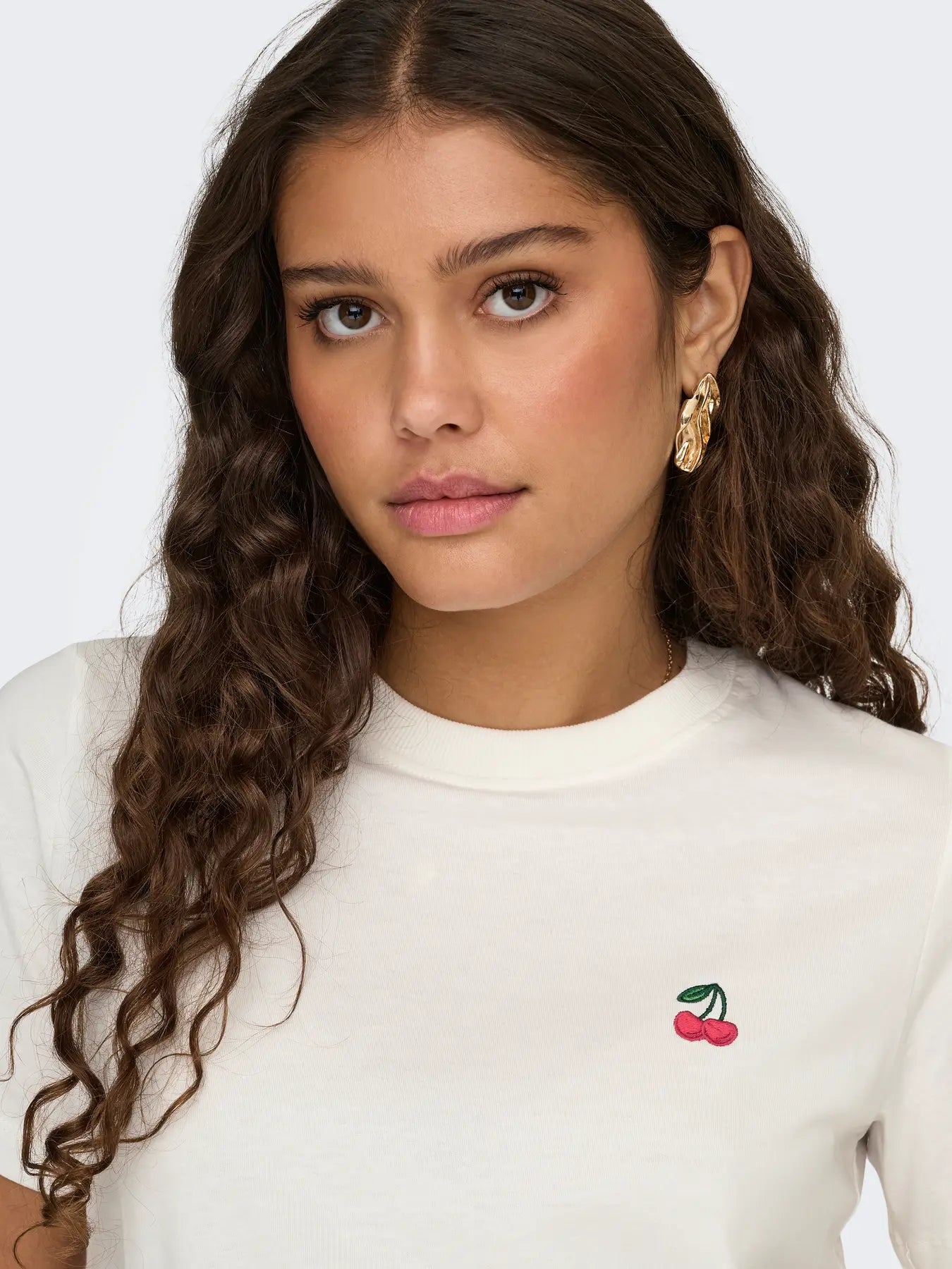 PISA LIFE SS PRINT TOP - Cloud Dancer CHERRY